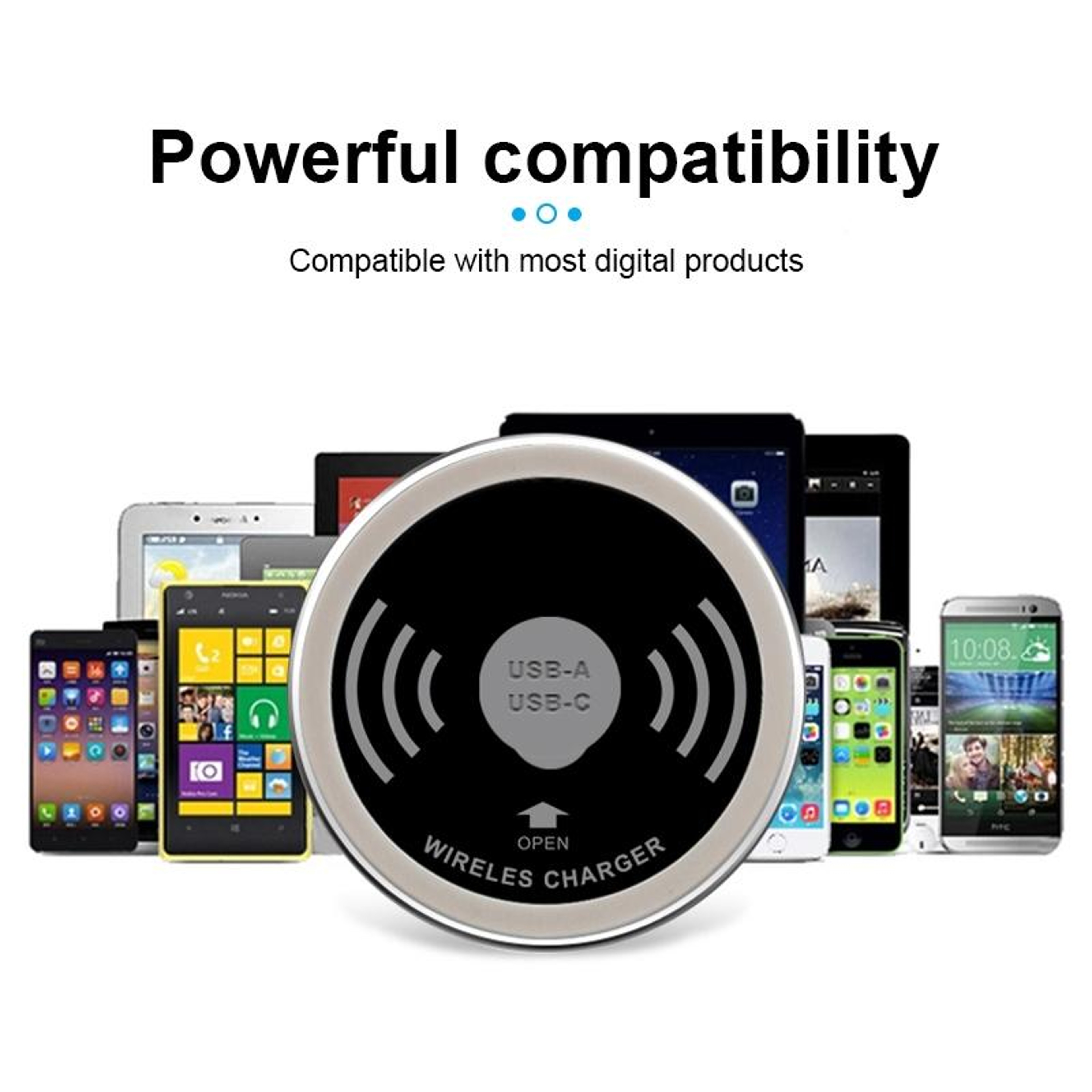 Embedded Desktop Wireless Charger PD USB Fast Charging Station 1.2m Cable – view 6