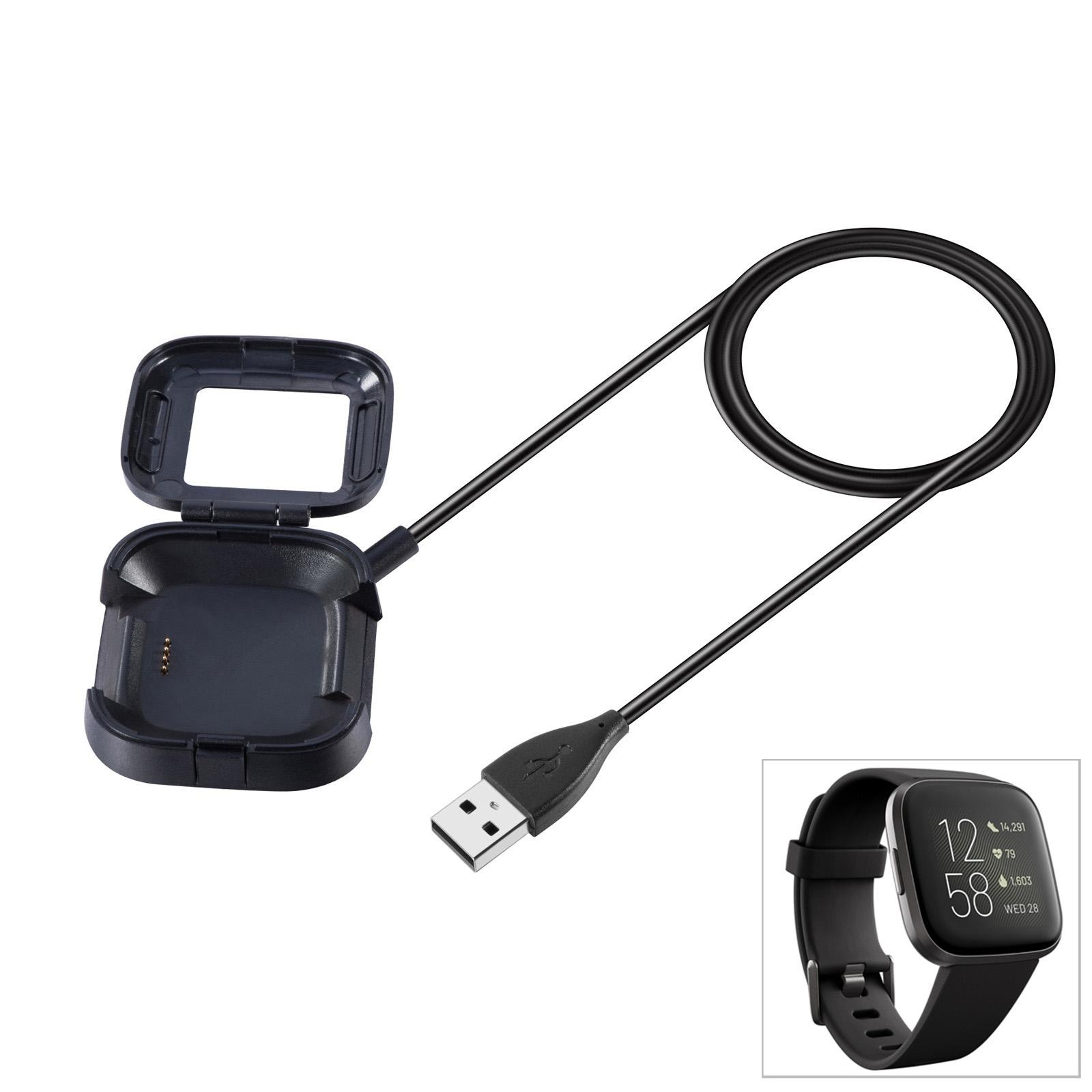 Fitbit Versa 2 Charger Cable Fast USB Charging Dock 90cm Durable Replacement – view 1