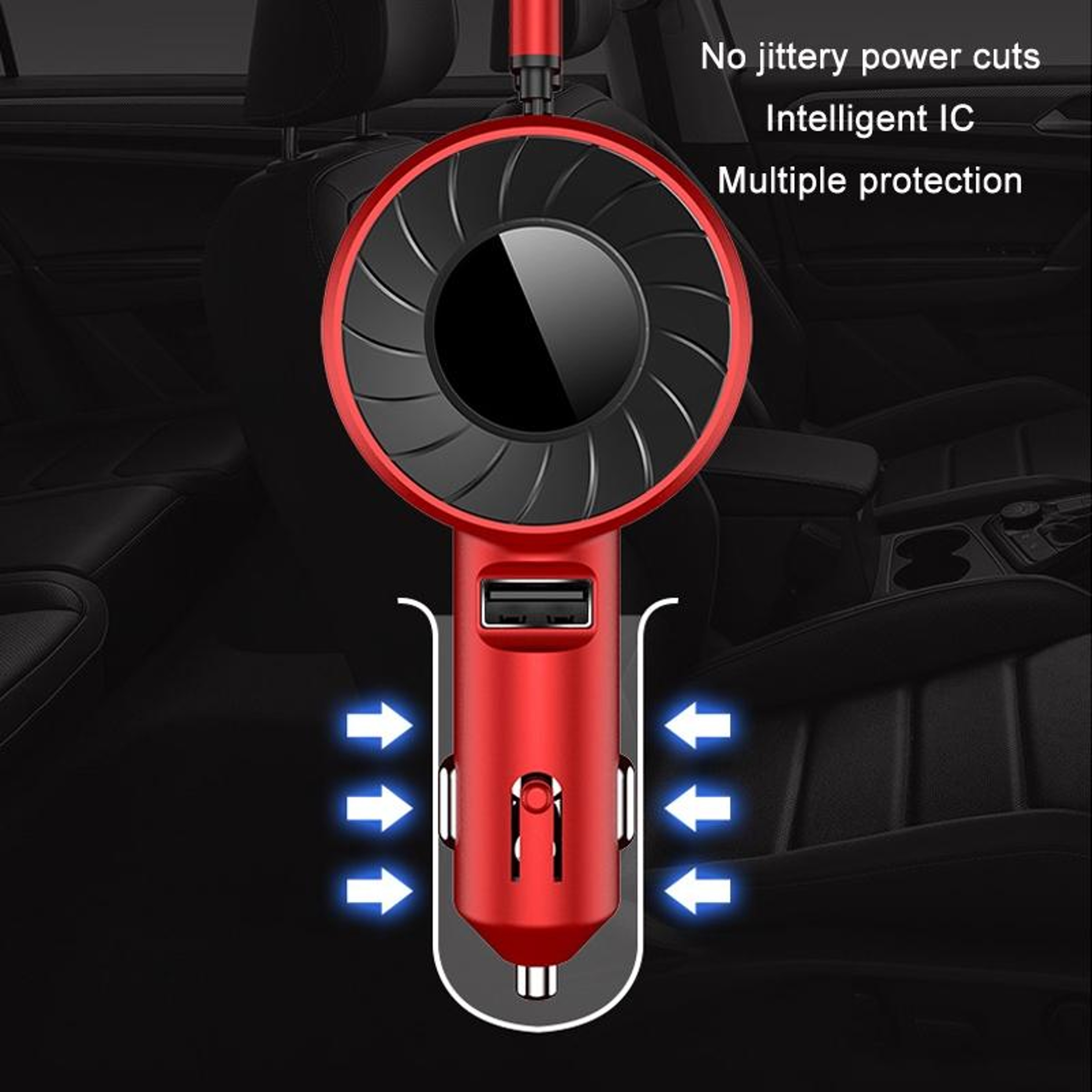 3 in 1 Retractable Car Charger Multi Port USB Fast Charging Adapter for iPhone Android Type C – view 4