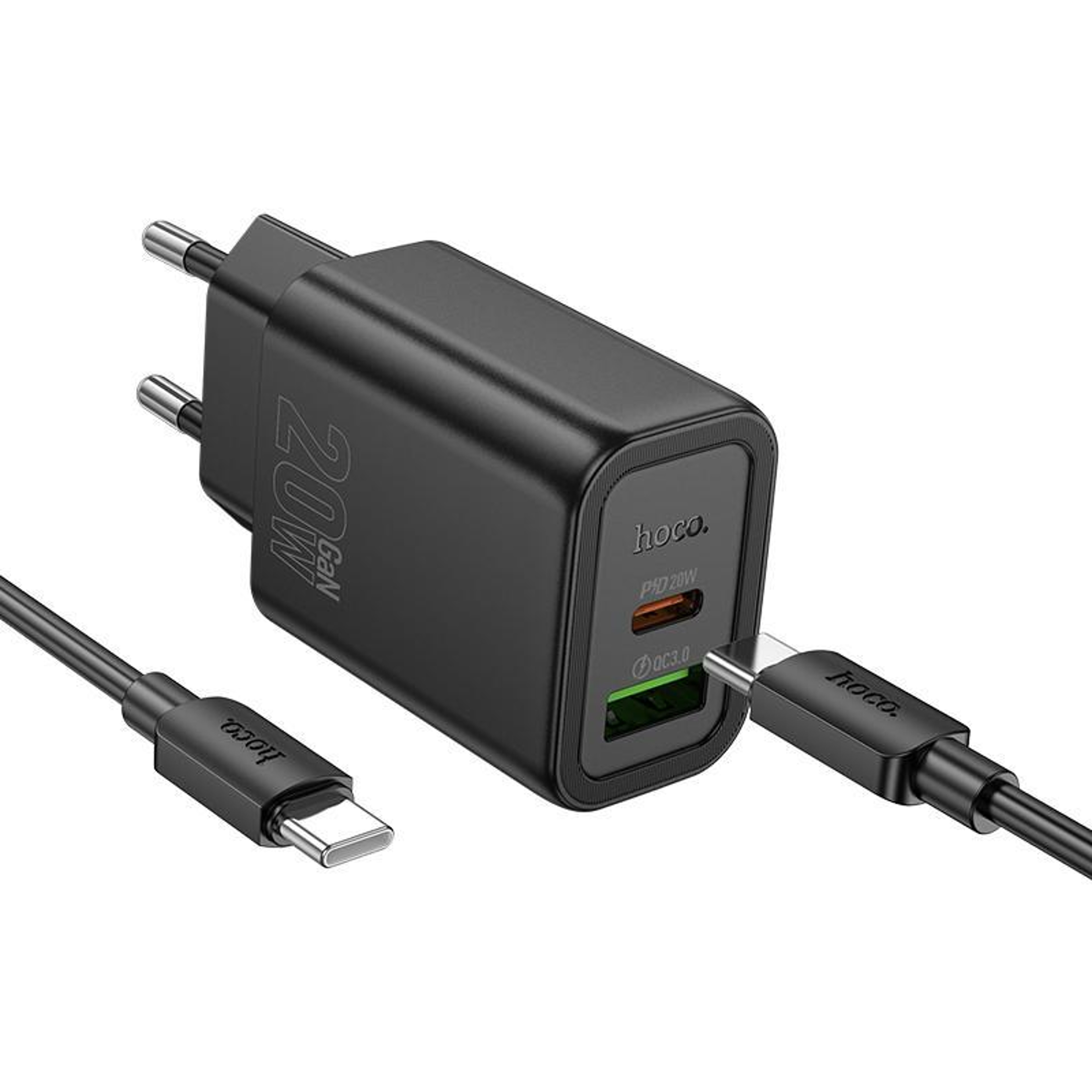 N61 20W PD Fast Charger QC3.0 Dual Port  with Type C to Type C Cable Set – view 7