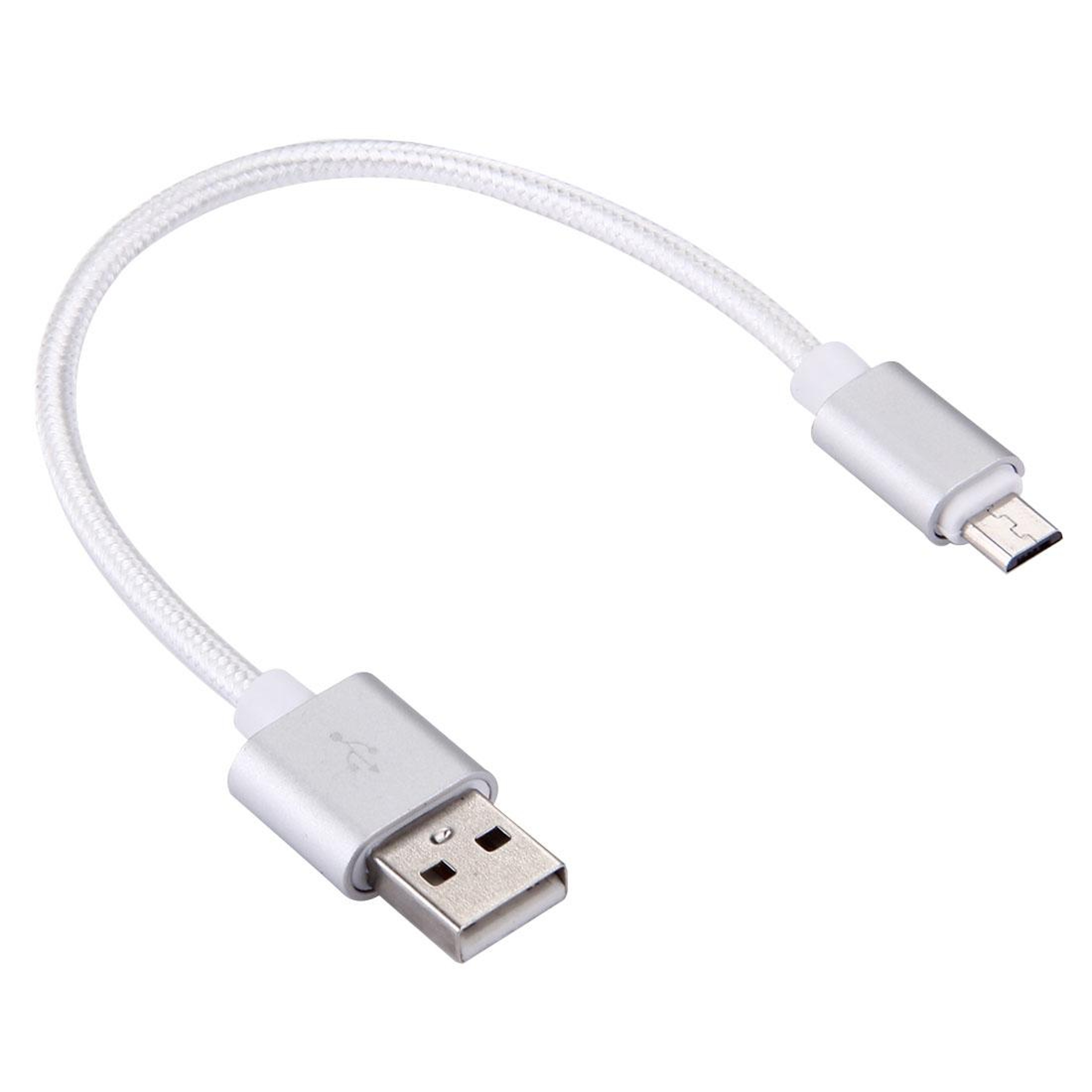 20cm Braided Micro USB V8 Fast Charging & Data Cable 2A Metal Head – view 7