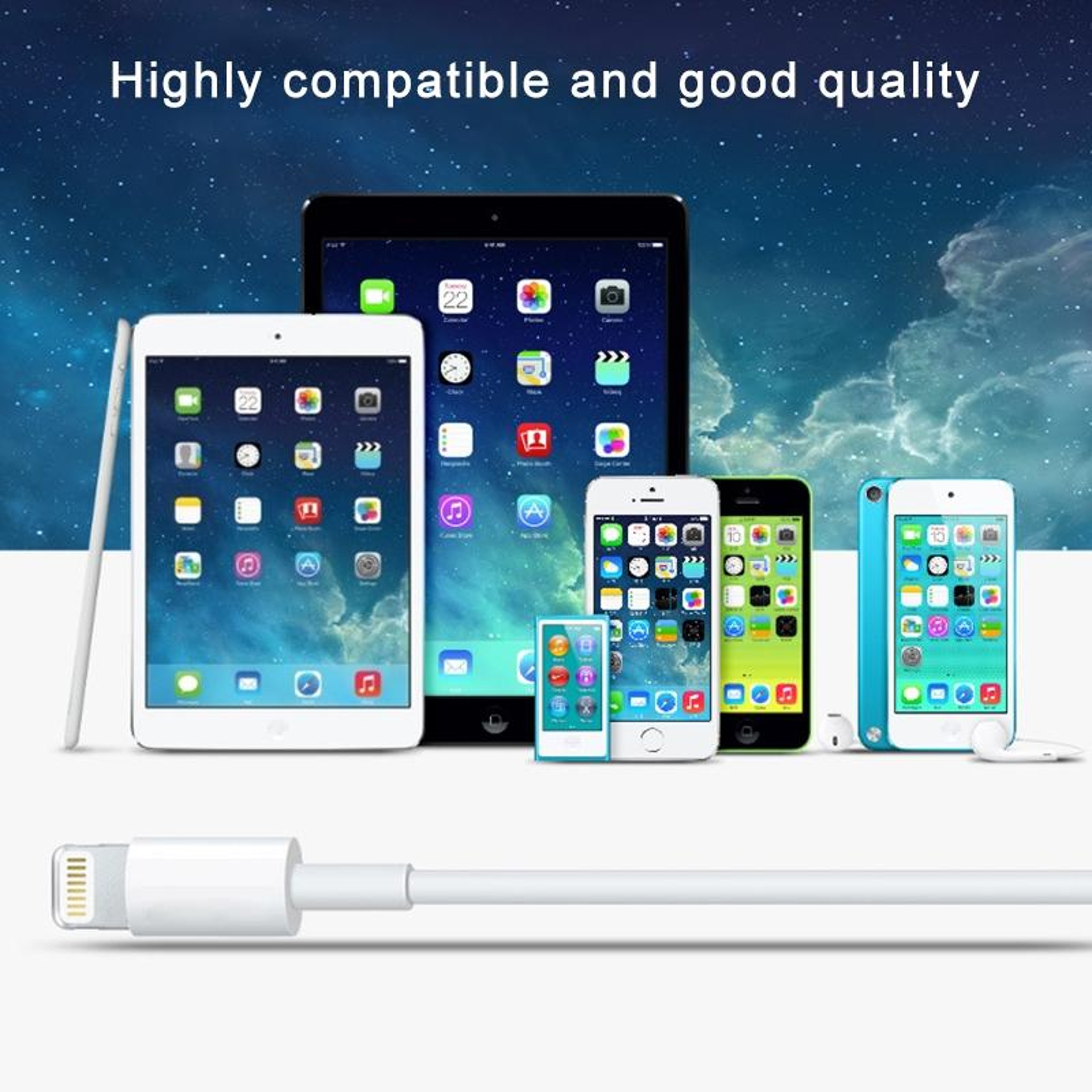 USB to Lightning Cable 3m iPhone Charging & Data Sync Cable White – view 7