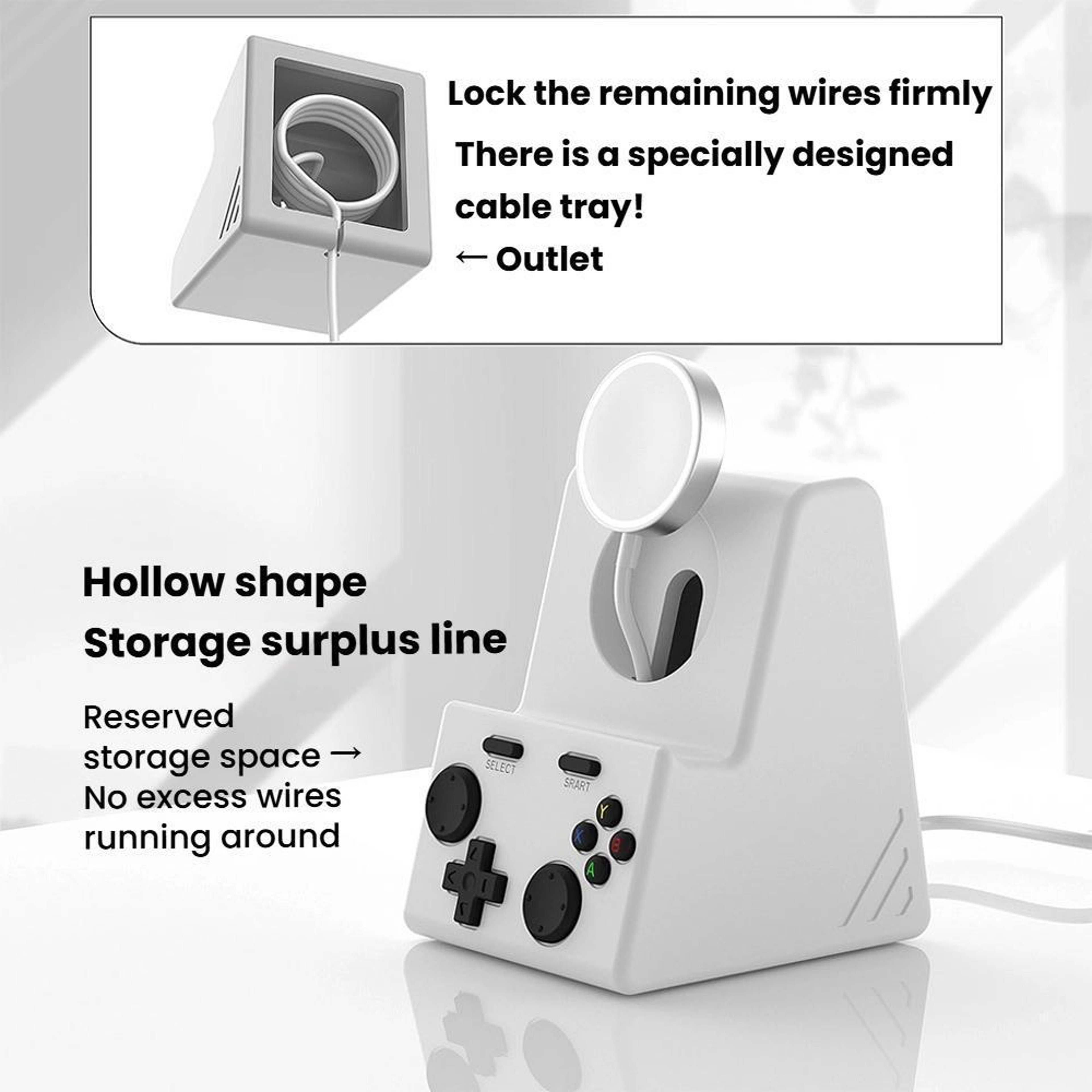 Dark Gray Silicone Apple Watch Charging Stand Dock with Cable Management Base – view 5