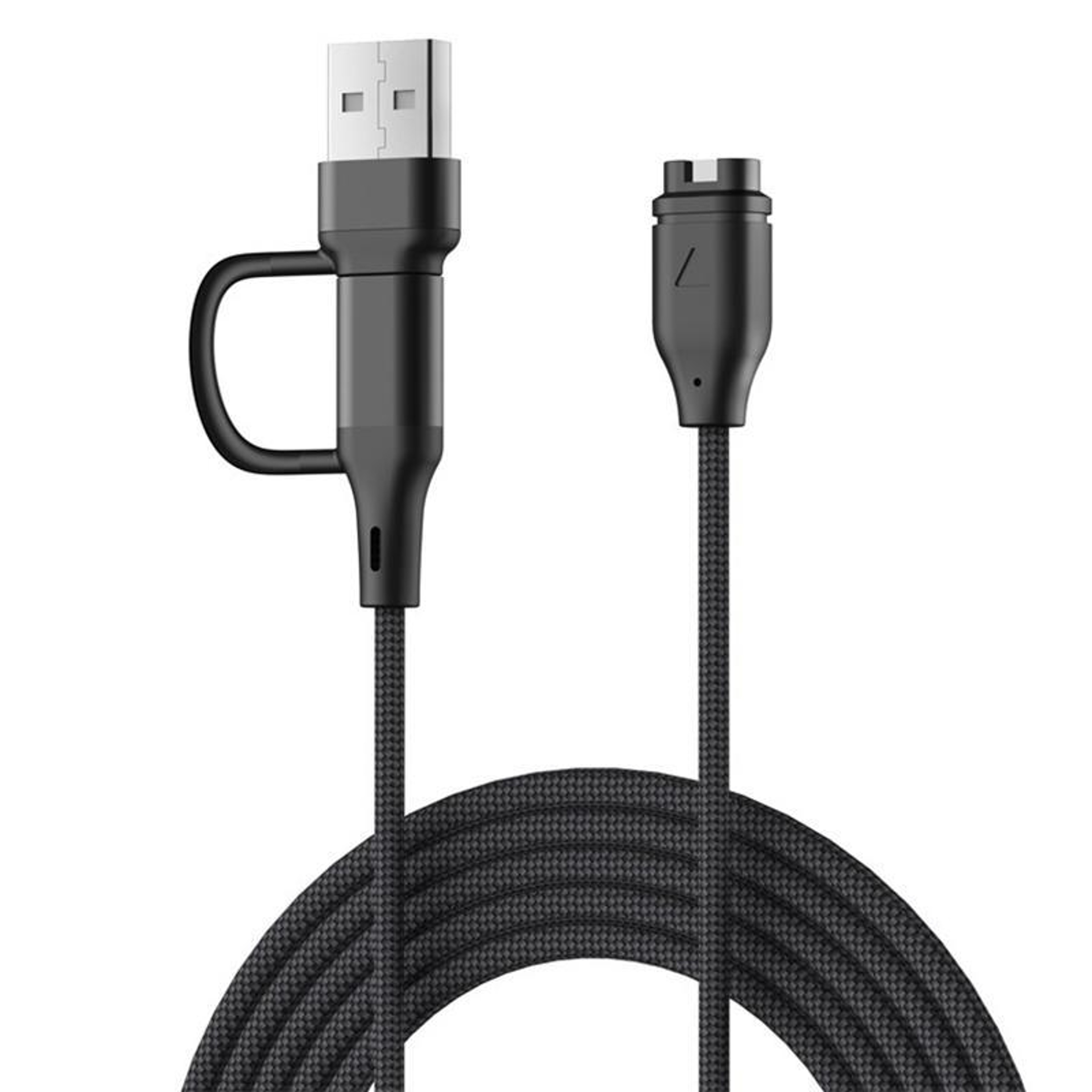 2-in-1 USB-C & USB-A Fast Charging Cable for Garmin Fenix 8 7X 6S Pro Watch Charger 1m Black – view 1