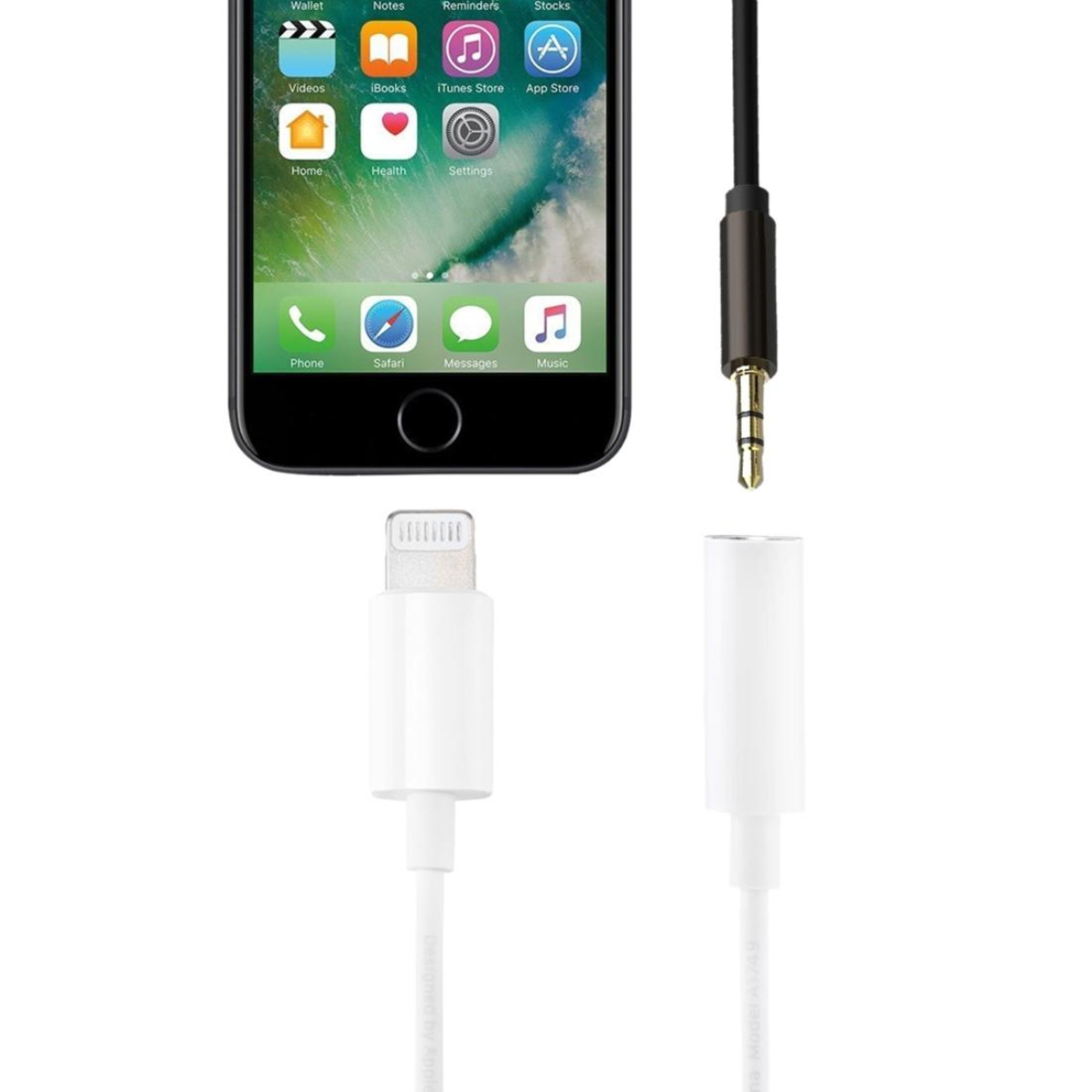 Lightning to 3.5mm Headphone Audio Adapter 8 Pin iPhone Earphone Converter Cable 8cm White – view 1