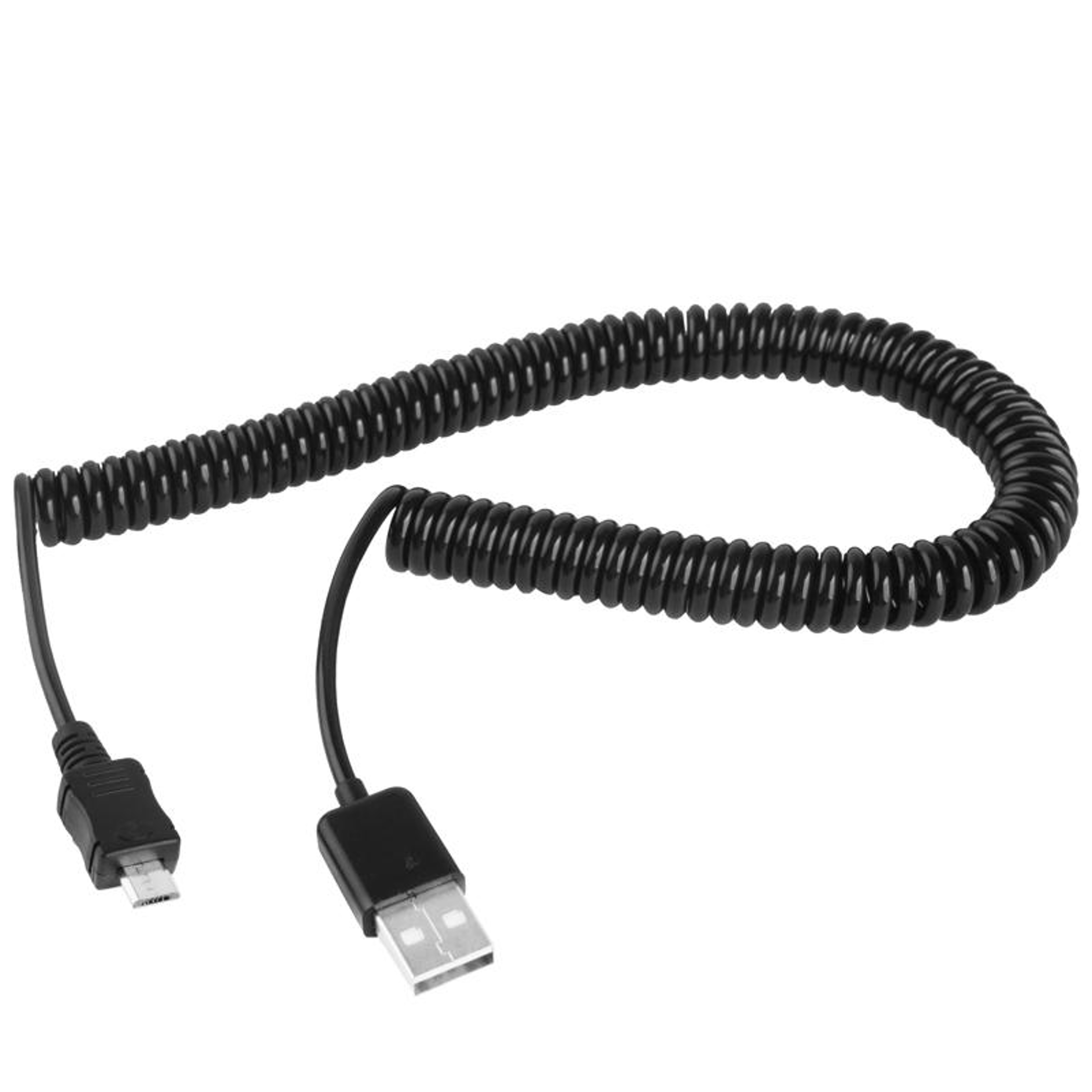 2m Coiled Micro USB Charging and Data Sync Cable Spring Design Flexible Android Cable – view 1