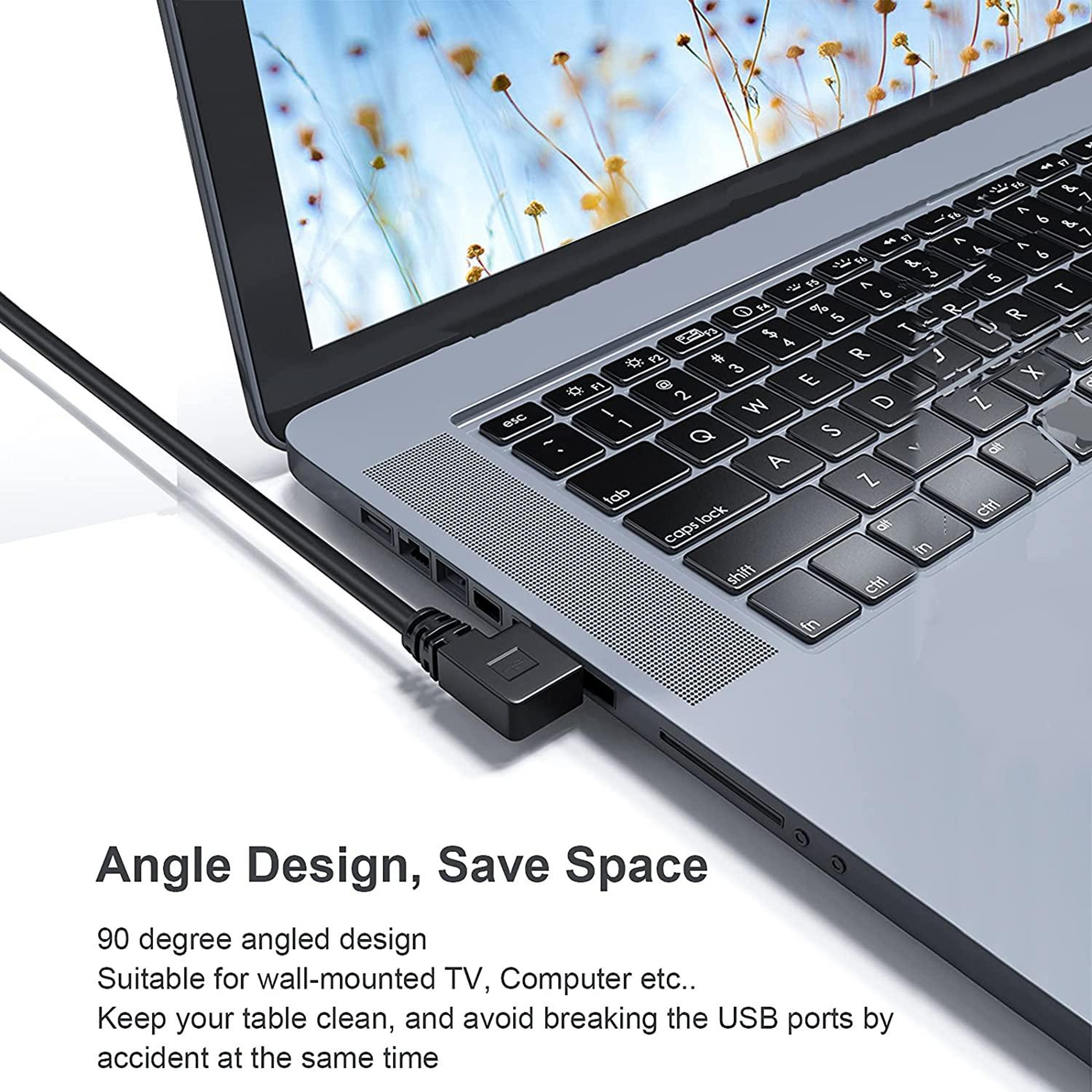 USB-C to USB 3.0 90 Degree Left Angle Cable 1m Fast Charge Data Sync Adapter – view 6