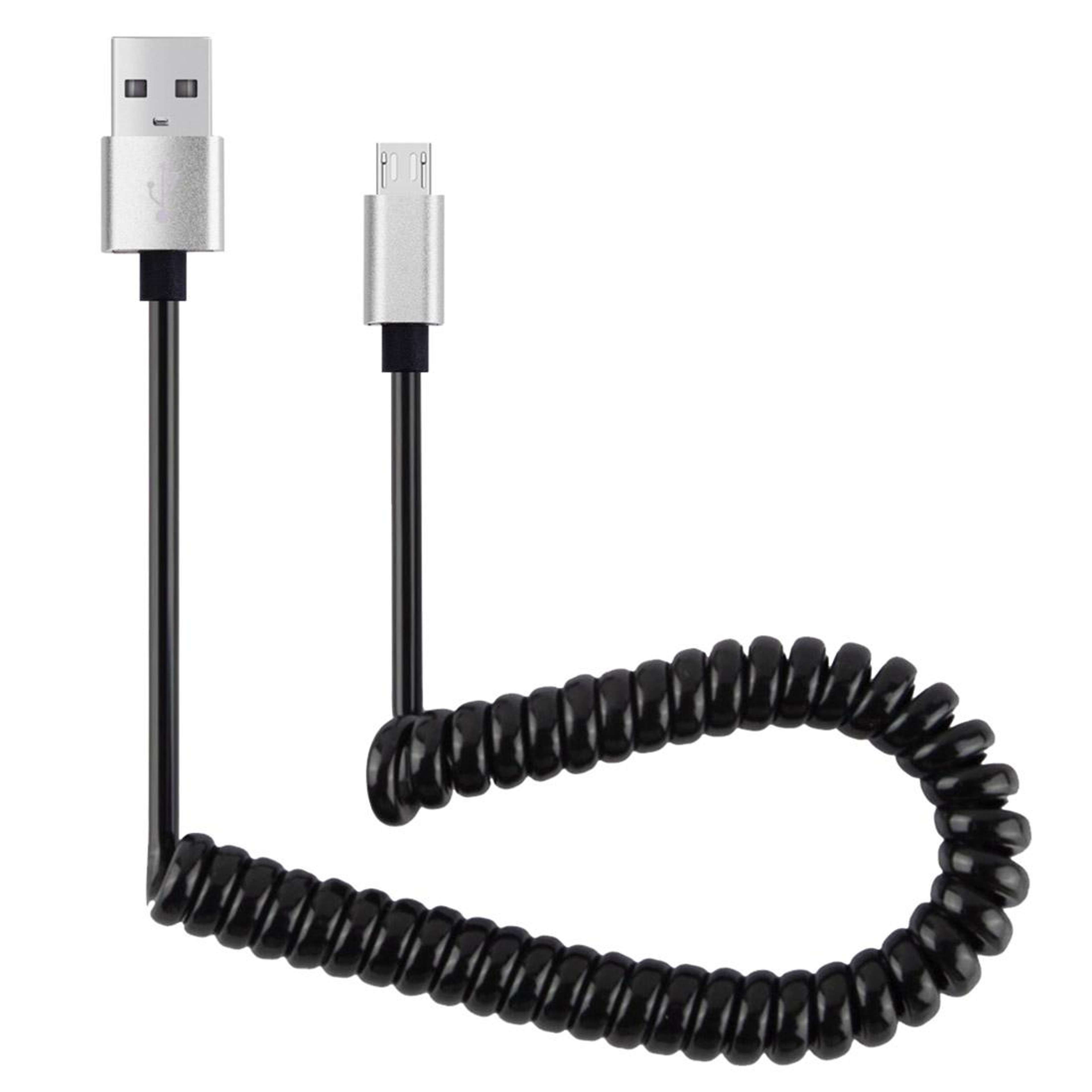 Flexible Coiled Micro USB Cable Fast Charging & Data Sync Stretch Cable – view 2