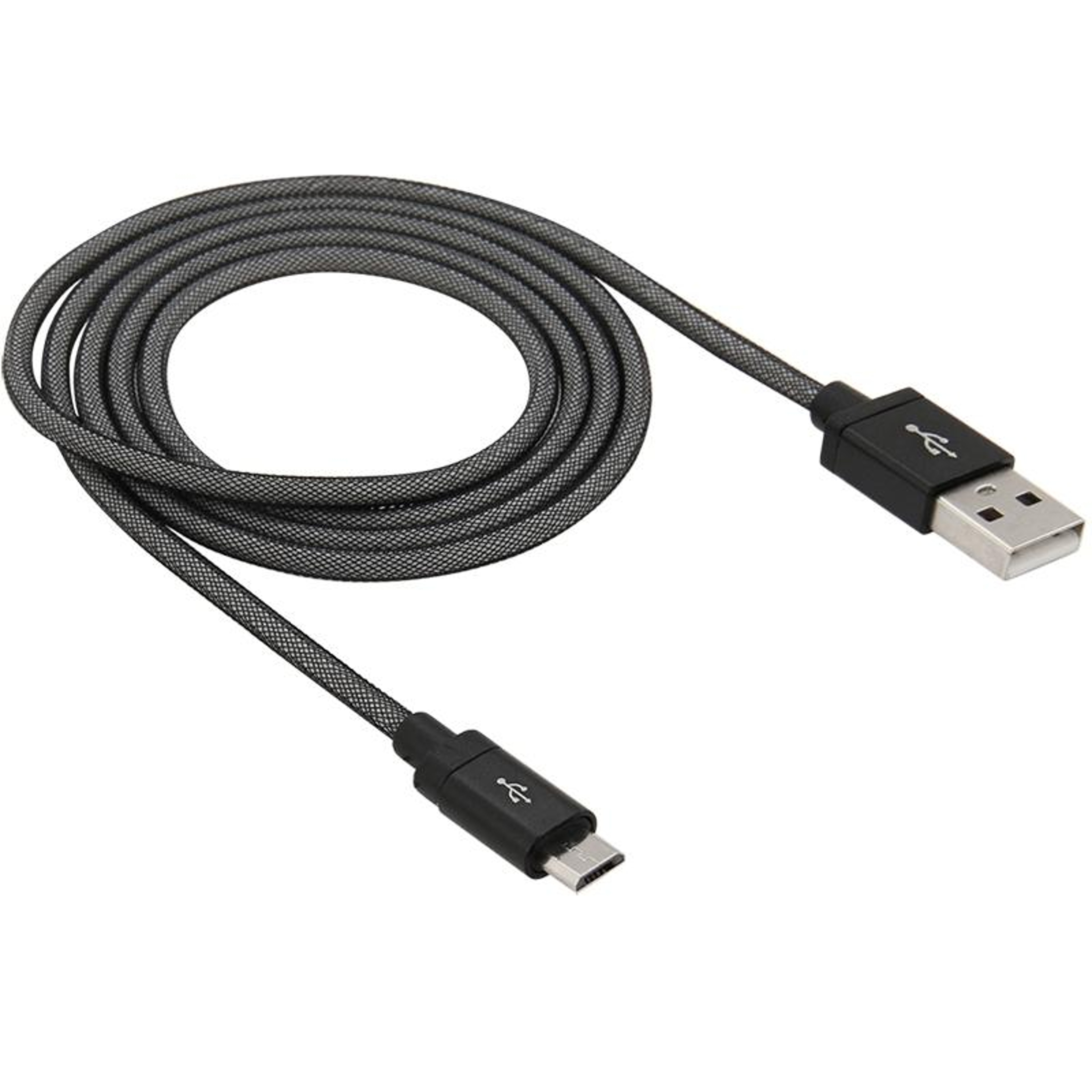 Durable Micro USB Charging Cable 1m Metal Head Fast Sync Data Cable Black – view 2