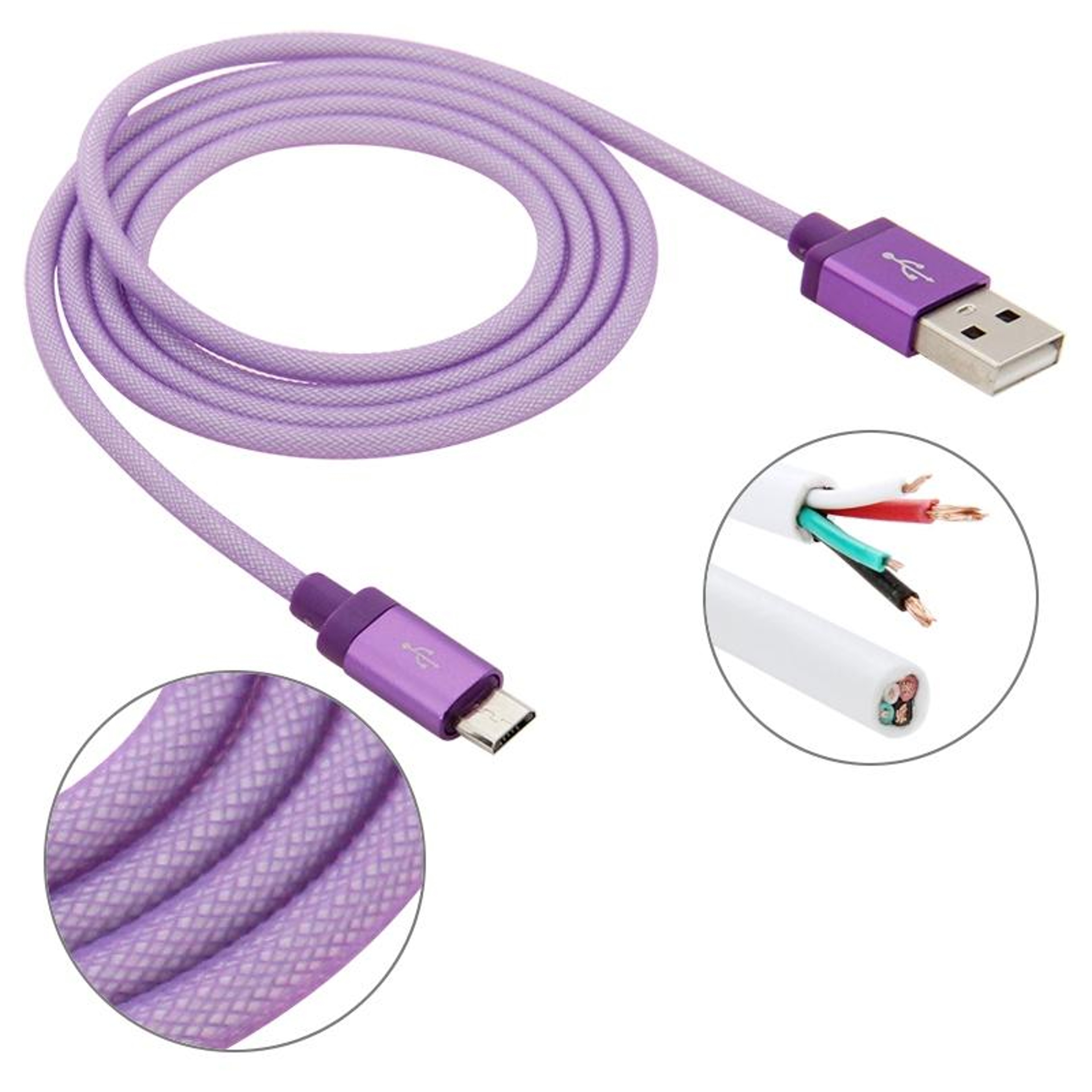 Durable Micro USB Charging Cable 1m Metal Head Fast Sync Data Cable Black – view 9