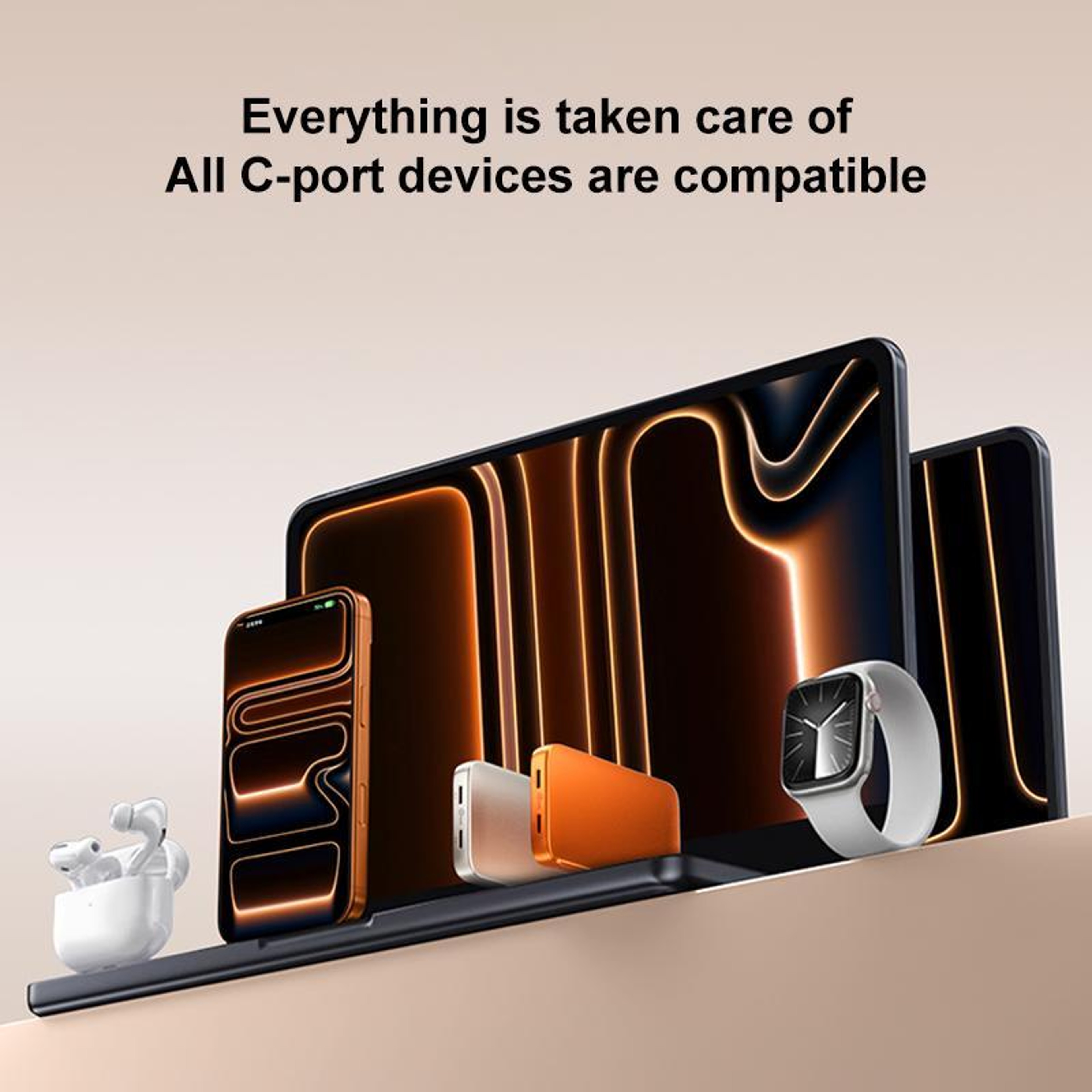 UM79 45W GaN Dual Port USB C PD Fast Charger Kit with Cable  Orange – view 4