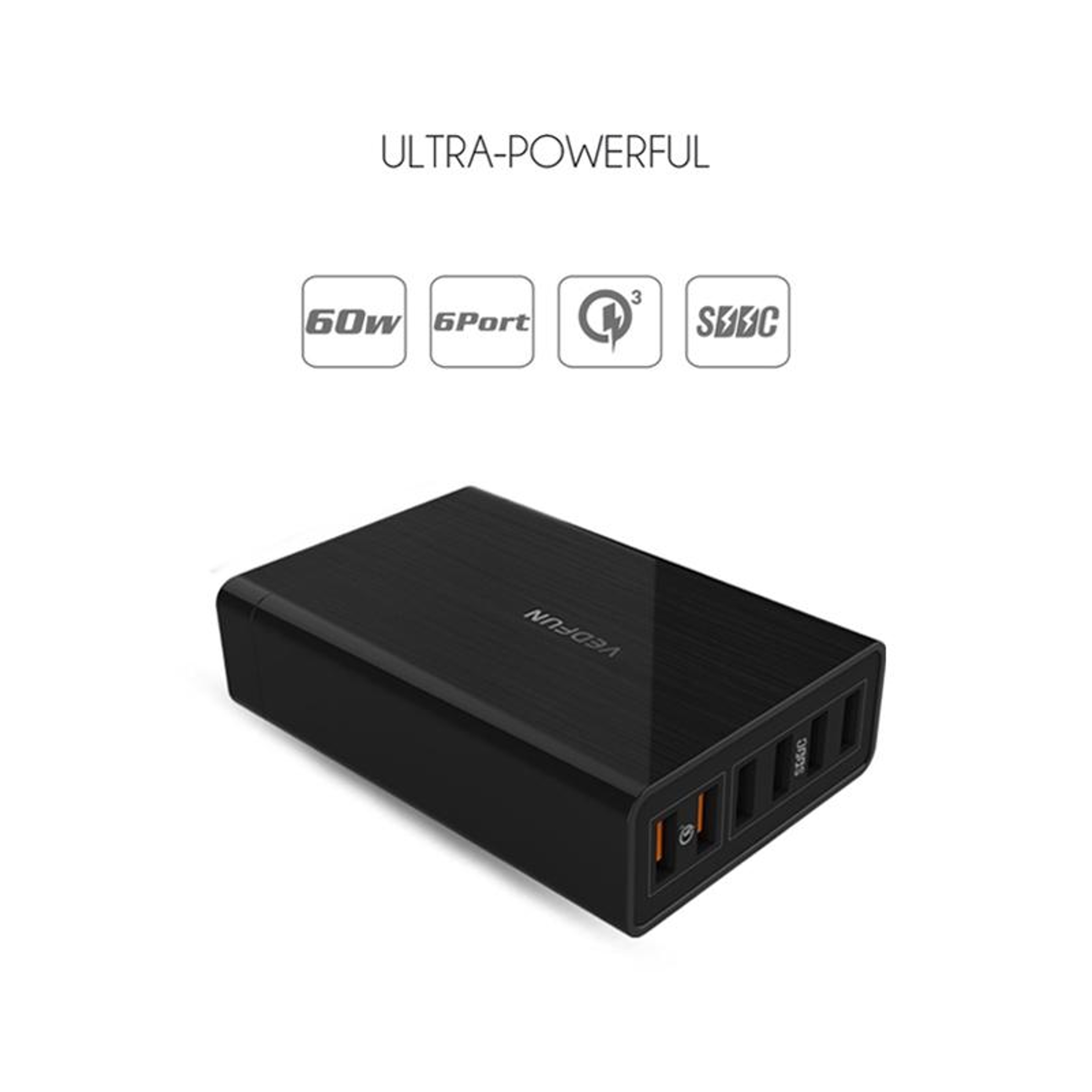 D620 6 Port USB Charger Quick Charge 3.0 Multi Port Fast Charging Station – view 4