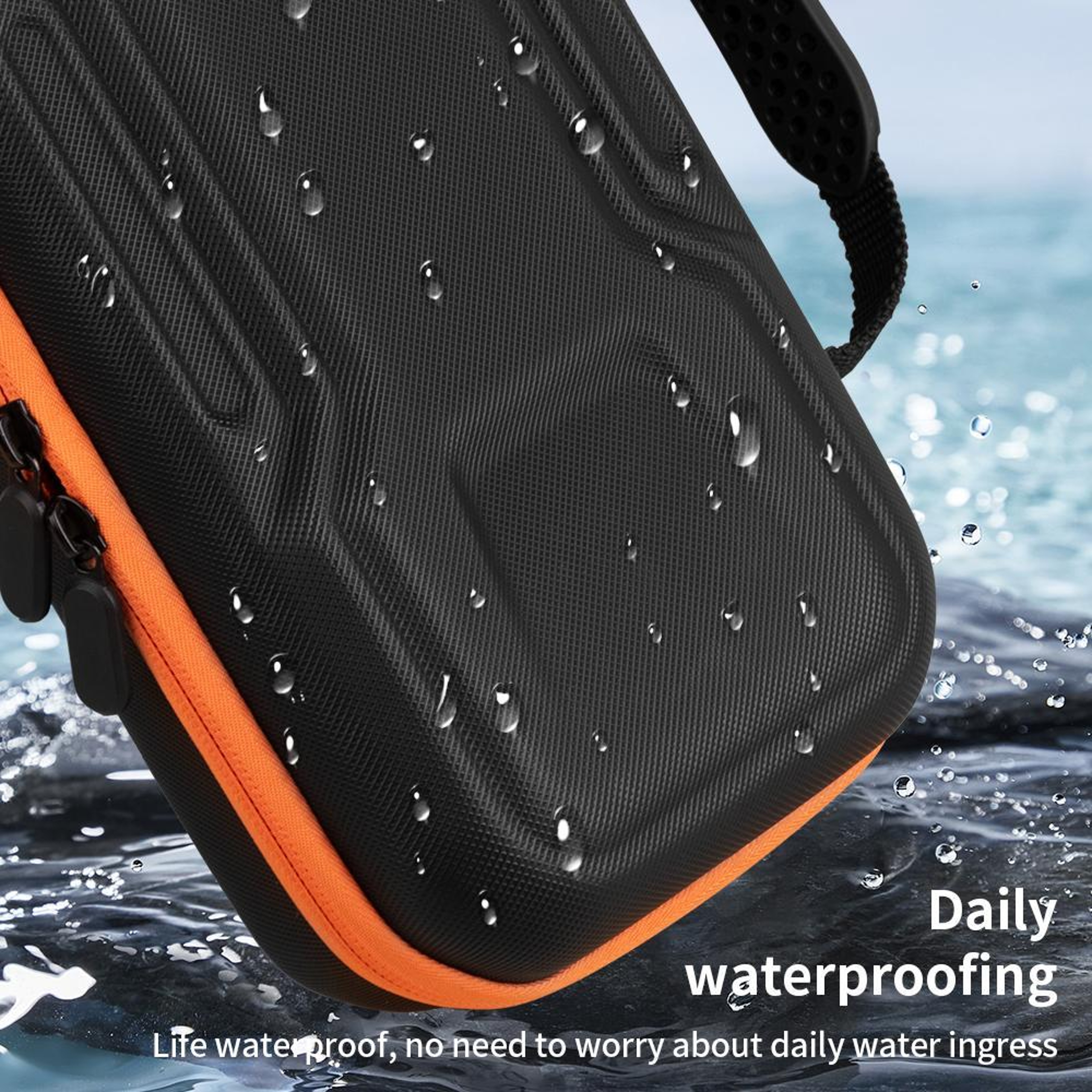 Mecha Double Layer Shockproof Nintendo Switch 2 Carrying Case Portable Storage Bag Black Orange – view 5