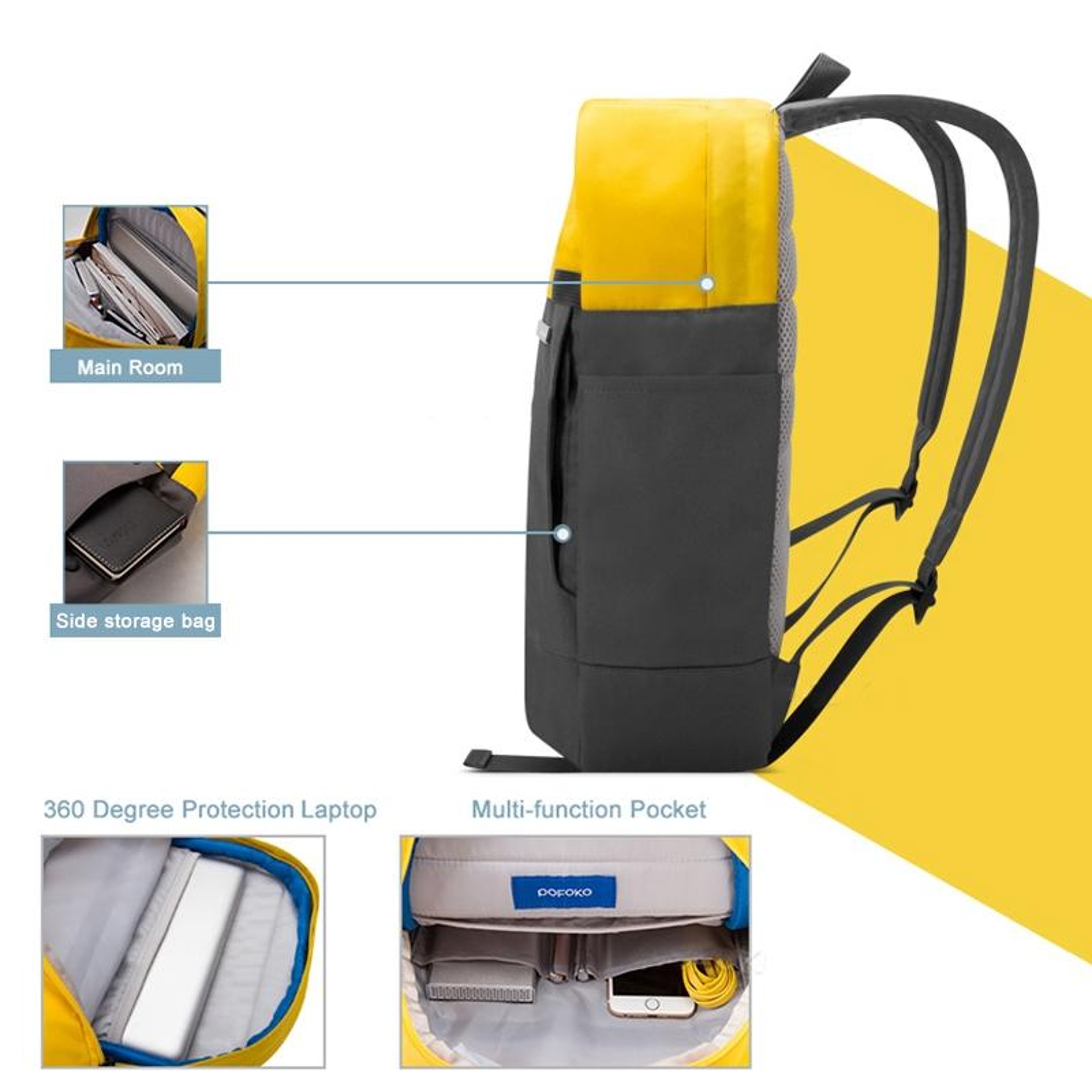 Fashion laptop backpack 15.4 inch Multi Functional Large Capacity Travel Computer Bag – view 8