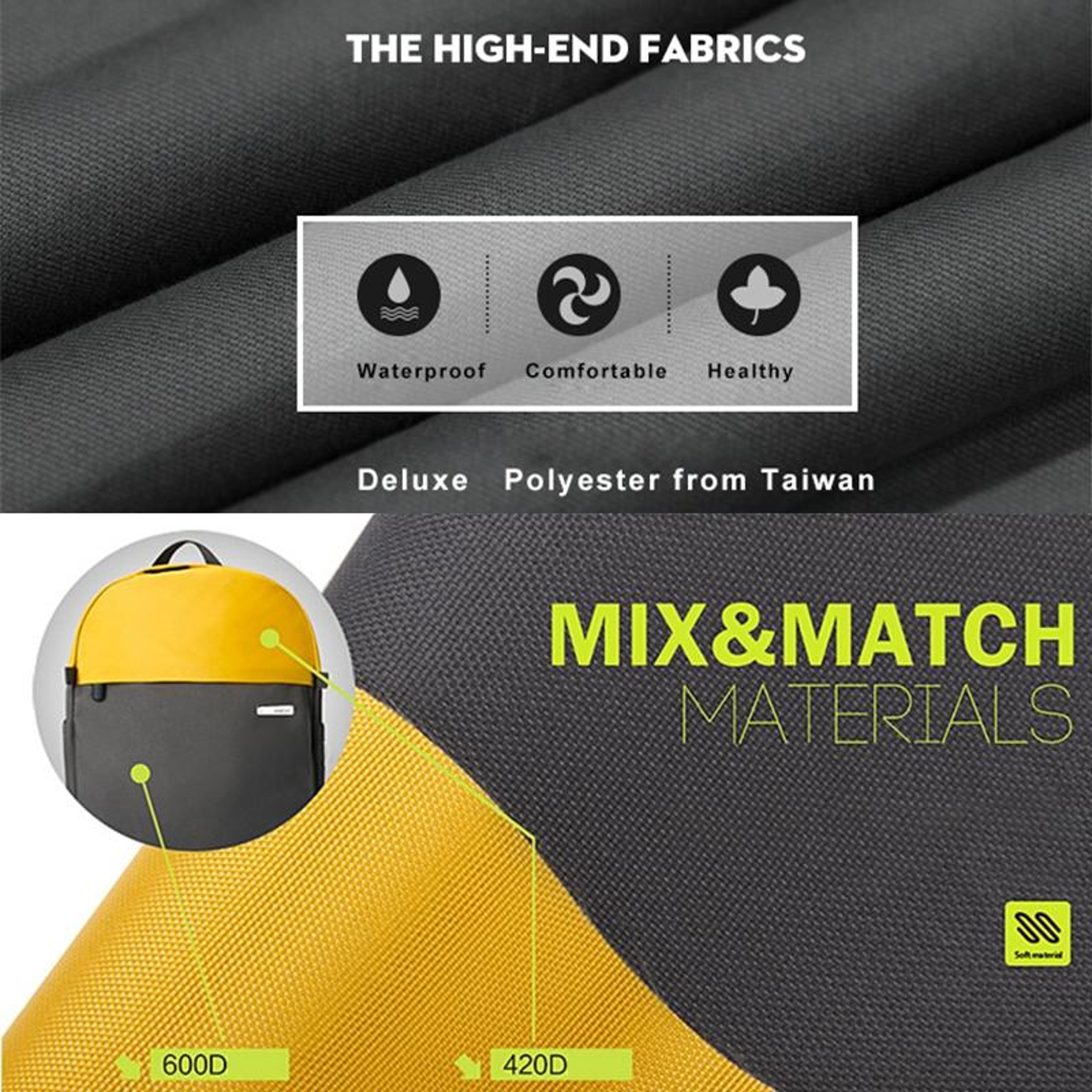 Fashion laptop backpack 15.4 inch Multi Functional Large Capacity Travel Computer Bag – view 9