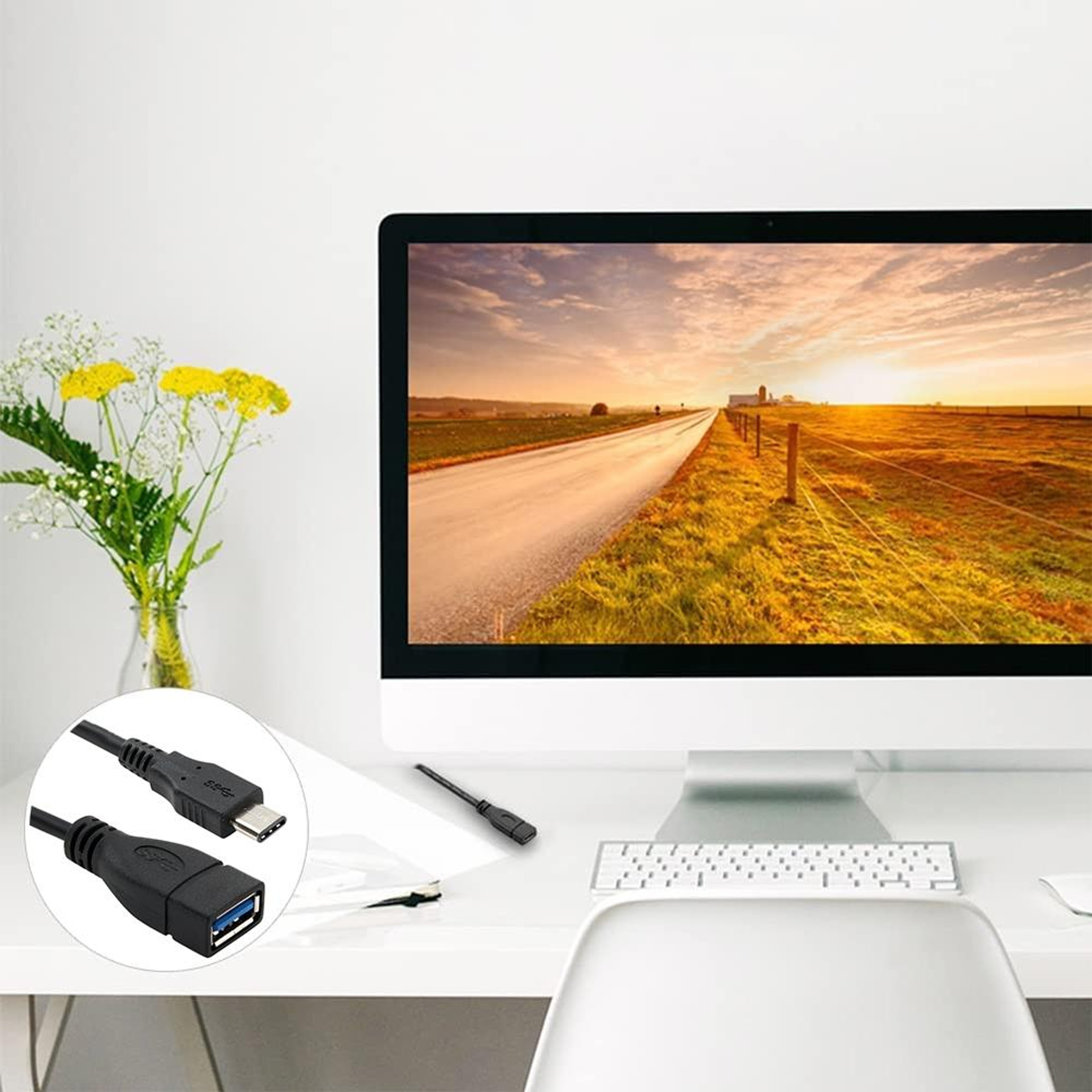USB C OTG Adapter Cable 1m High Speed USB 3.1 to USB A Female Converter – view 6