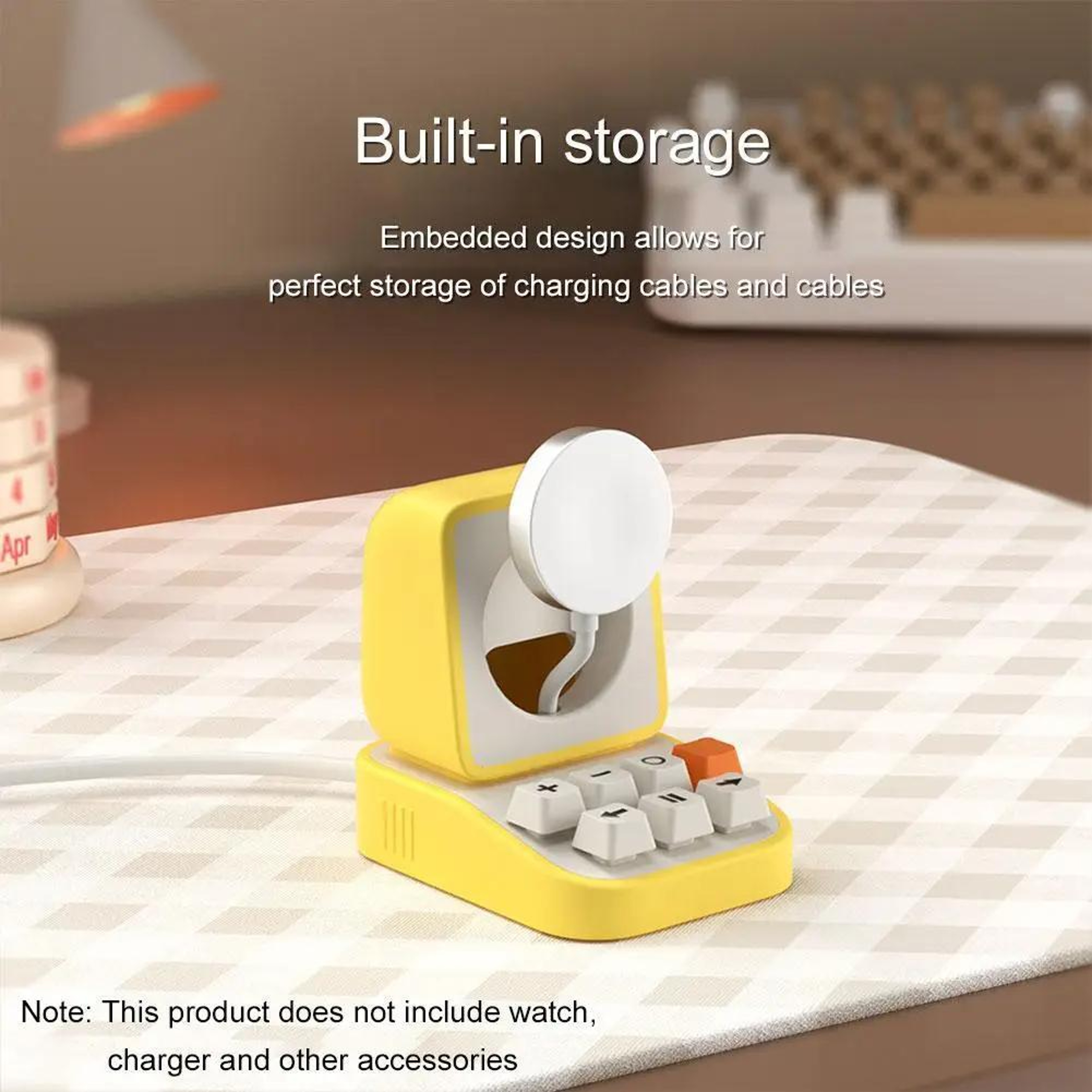 Typewriter Style Apple Watch Charging Stand, Silicone Dock, Wireless Charging Holder for Desk Setup – view 5