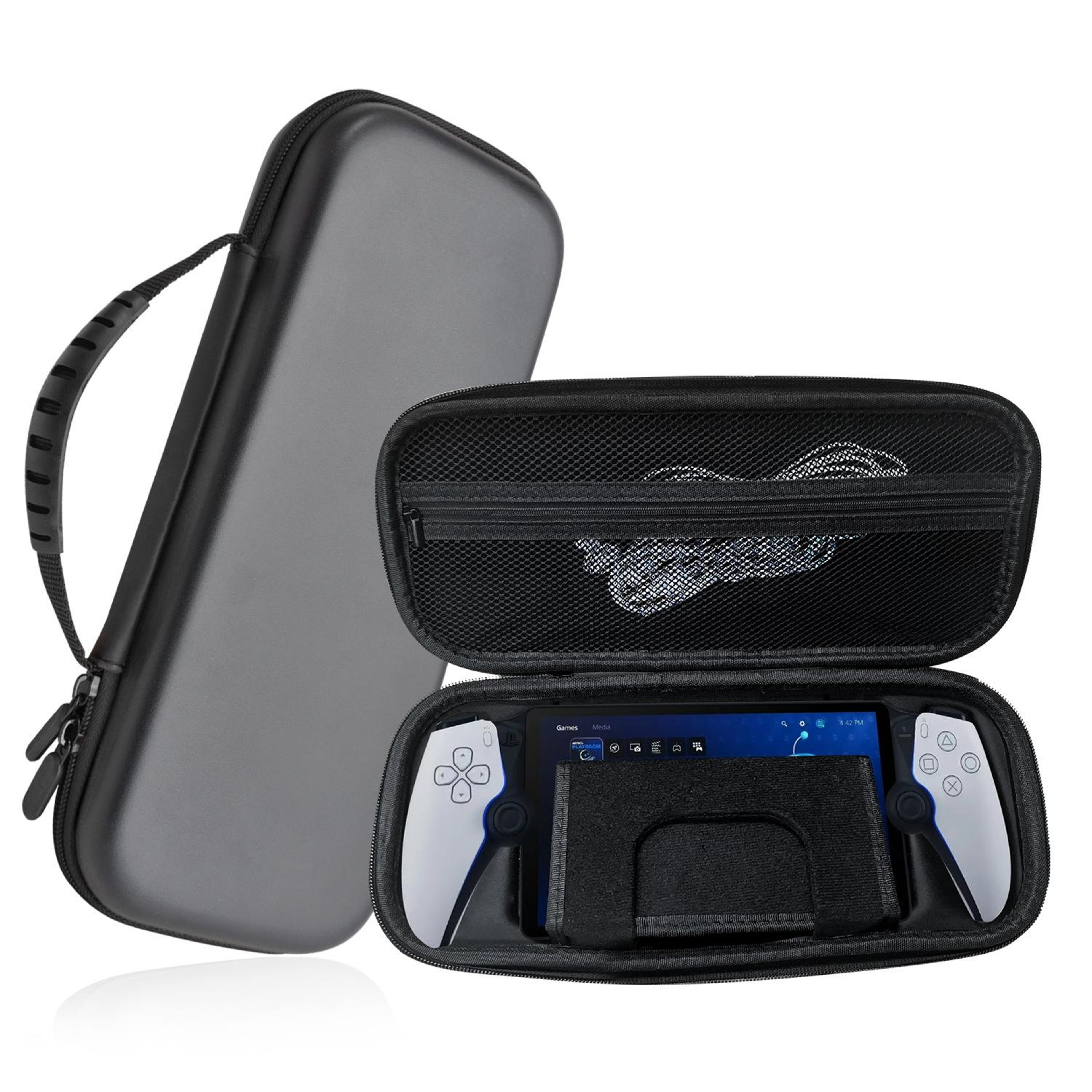 PlayStation Portal EVA Leather Travel Carrying Case Protective Storage Bag with Stand Function Black – view 7