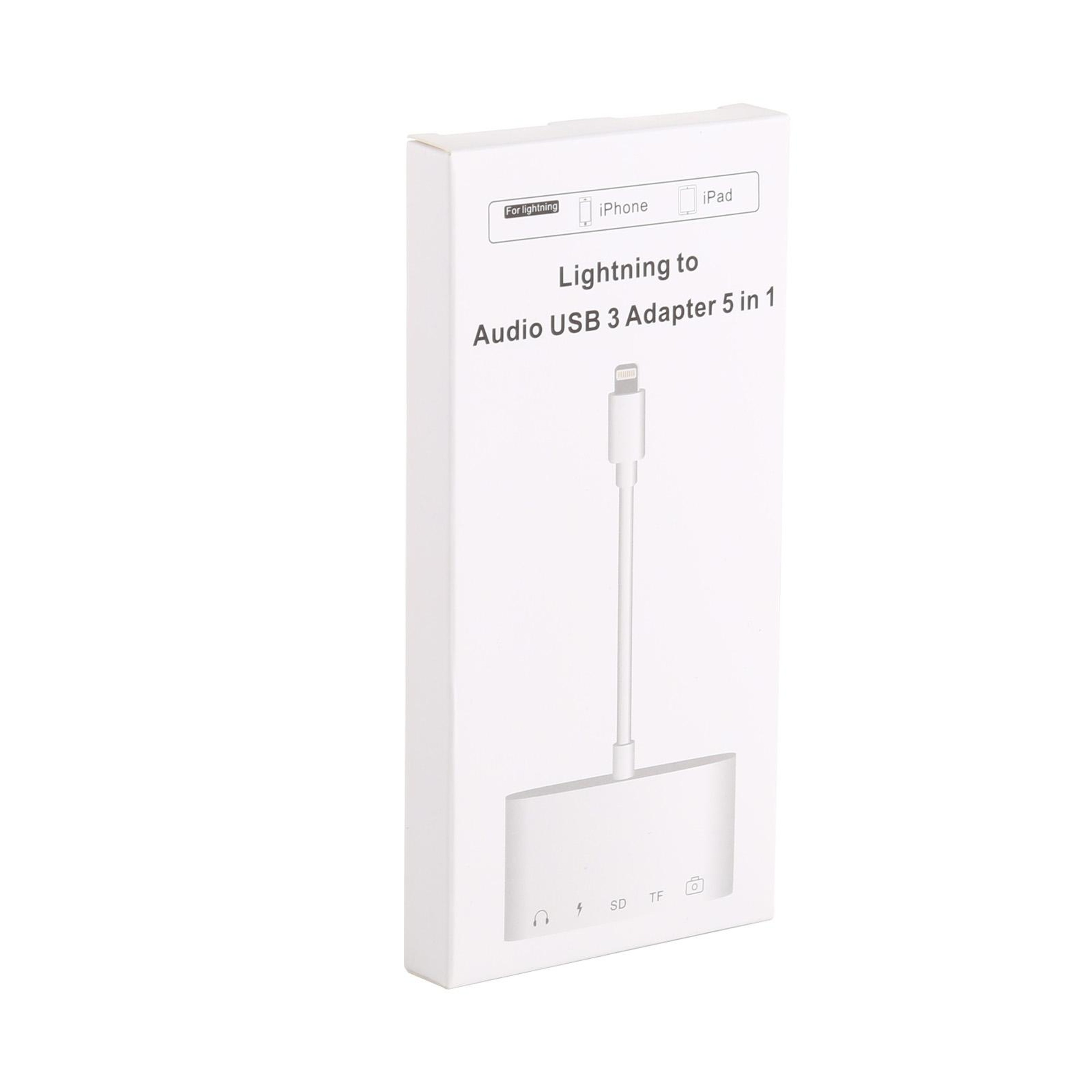 5 in 1 Lightning OTG Adapter for iPhone USB Hub SD Card Reader Audio Charging – view 5
