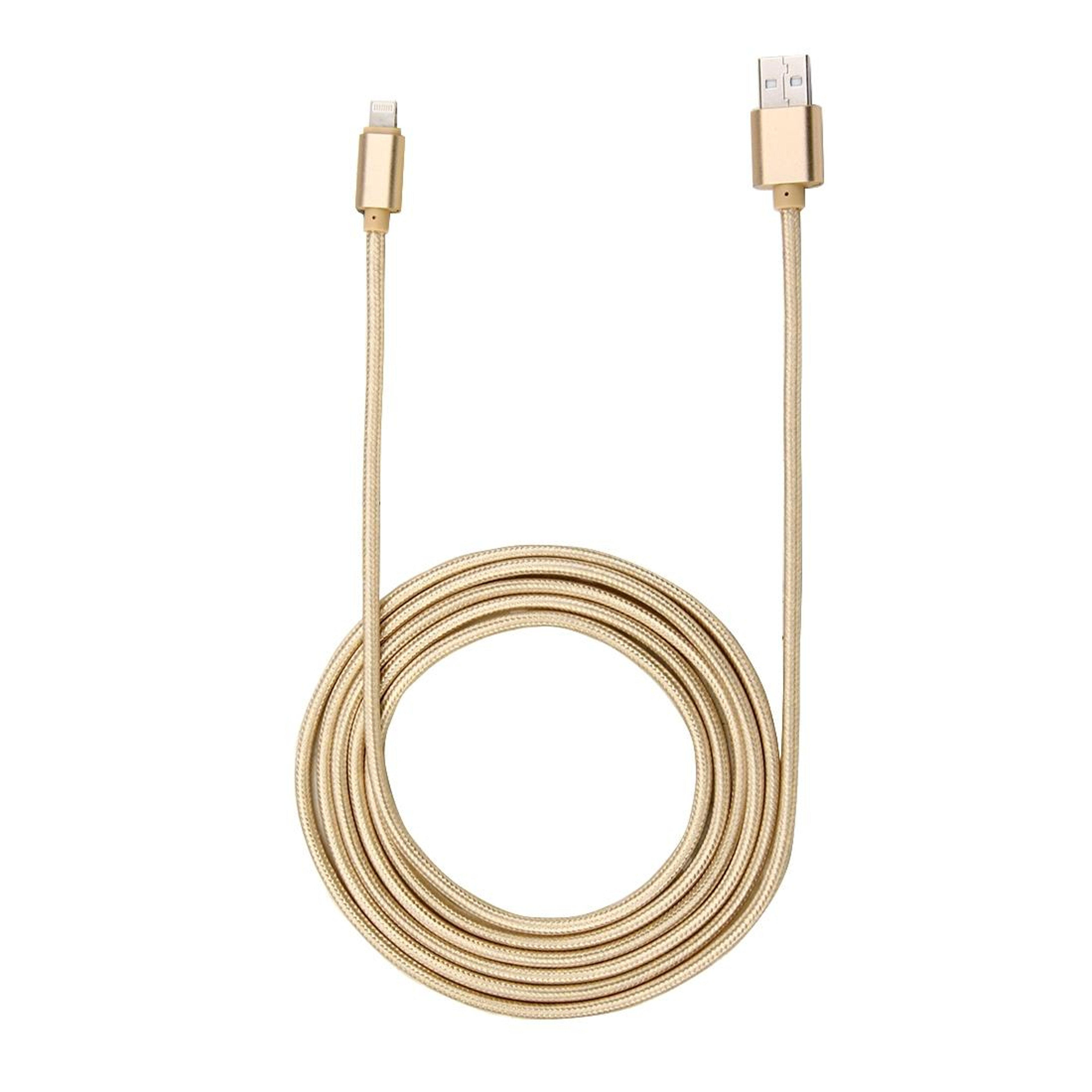 Braided Gold Lightning Charging Cable 1M Fast Sync USB Data Charger For IPhone And IPad 3