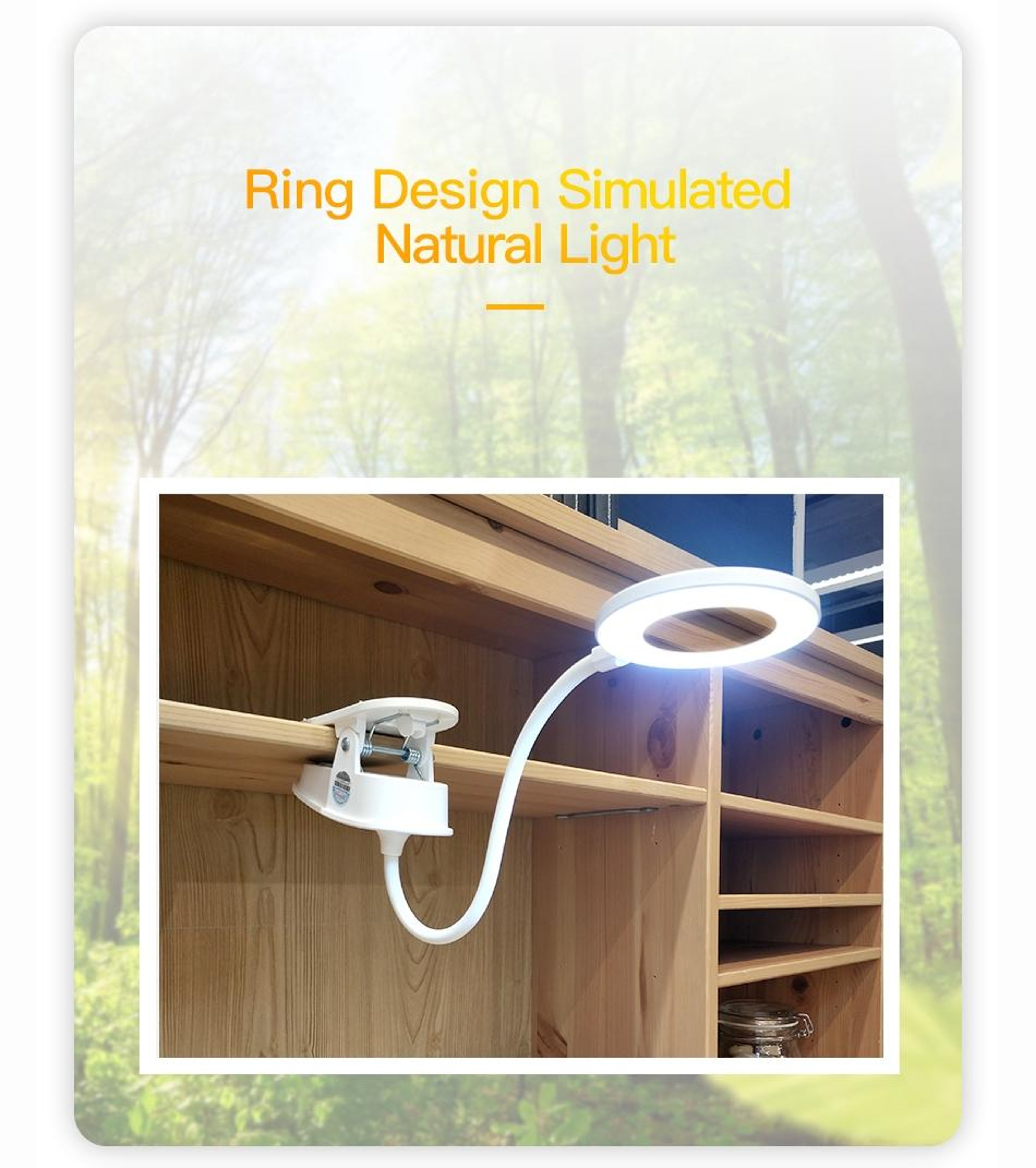 USB Rechargeable Clip Desk Lamp with 3-Level Dimming and Eye Protection LED Light – view 11