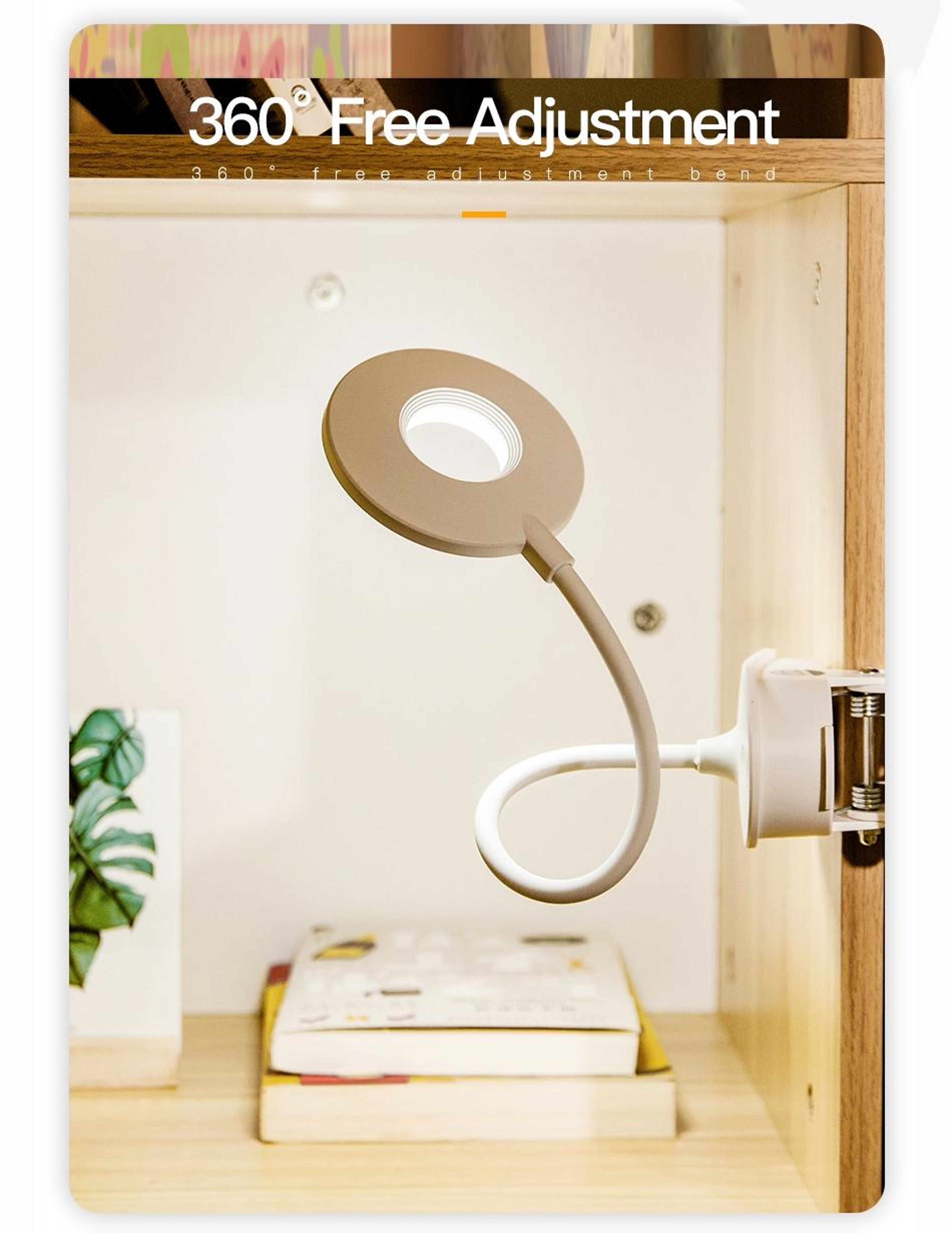 USB Rechargeable Clip Desk Lamp with 3-Level Dimming and Eye Protection LED Light – view 12