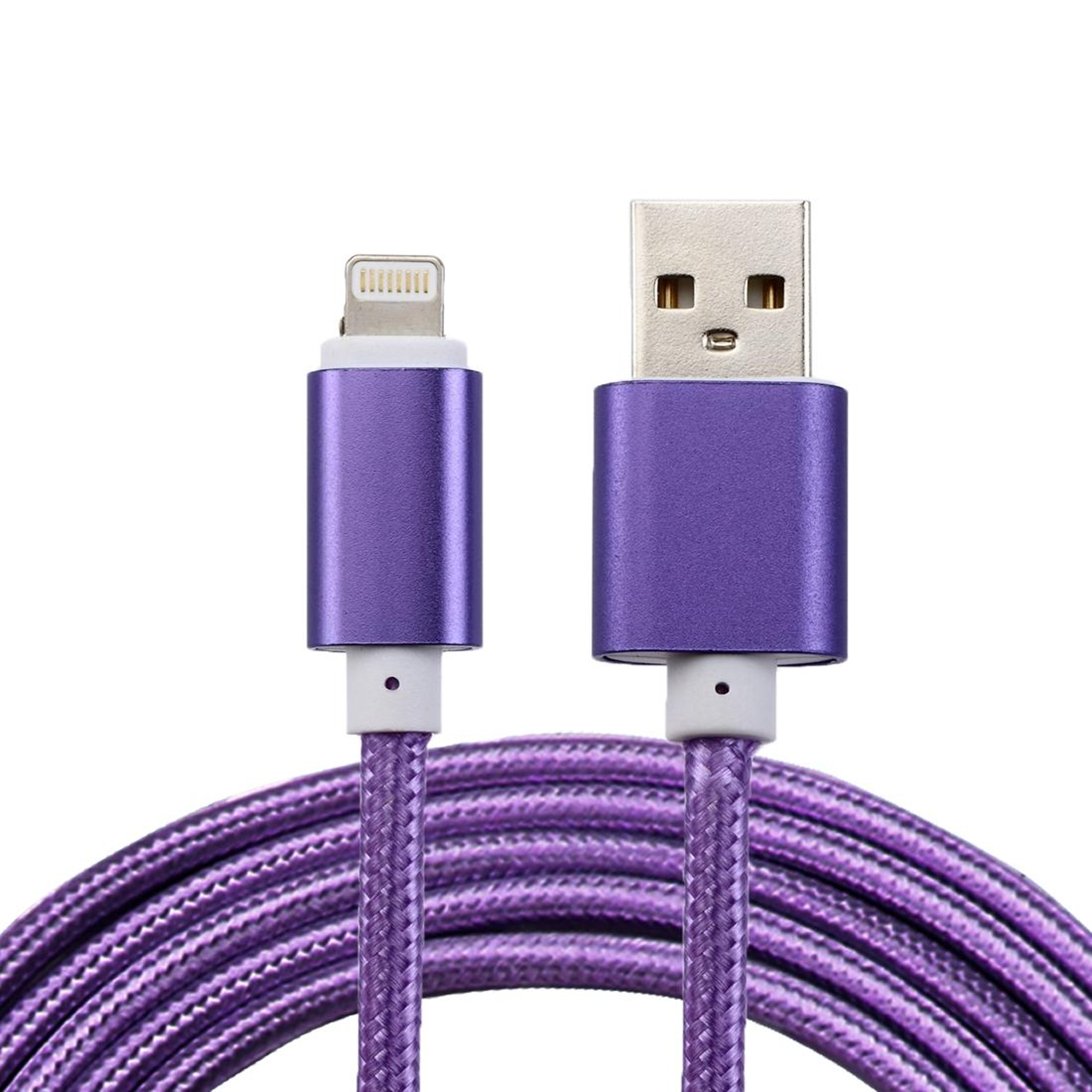 2m Braided Lightning To USB Cable For IPhone Fast Charging  Data Sync Rose Gold Metal Head 6