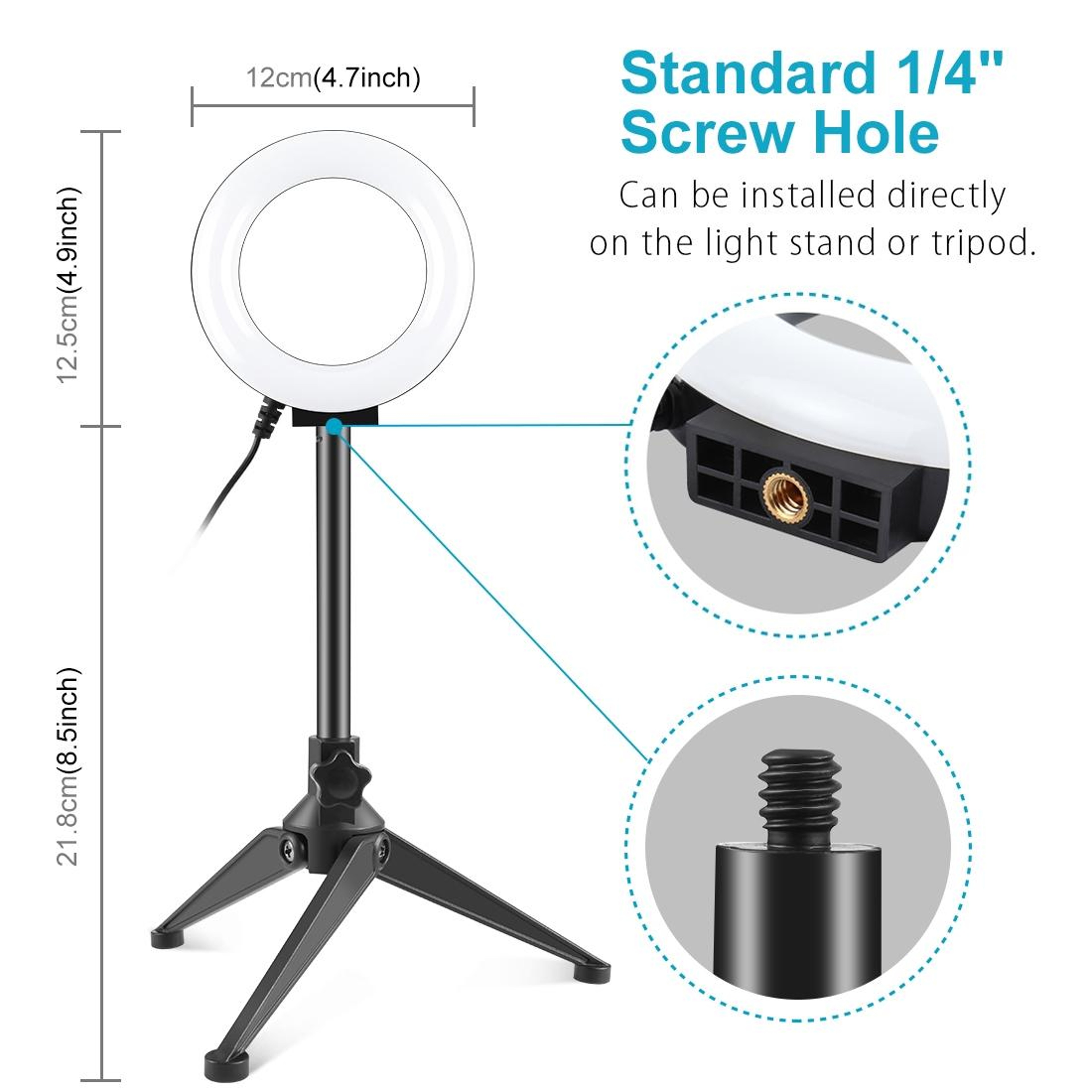 USB Ring Light with Tripod Stand for Selfie Video and Vlogging – view 2