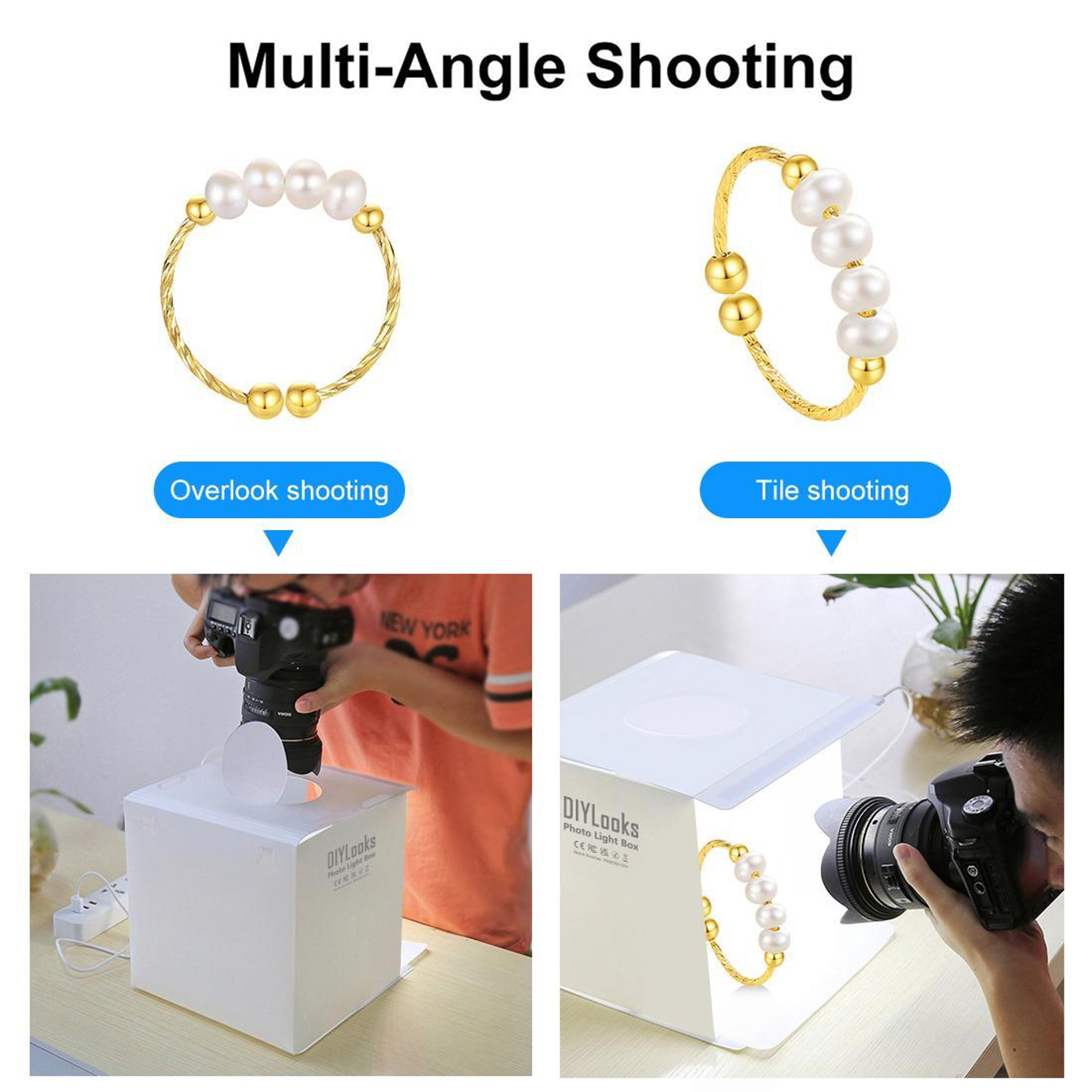 Portable LED Photo Light Box Studio Kit with Backdrops for Product Photography 20cm Foldable Shooting Tent – view 13