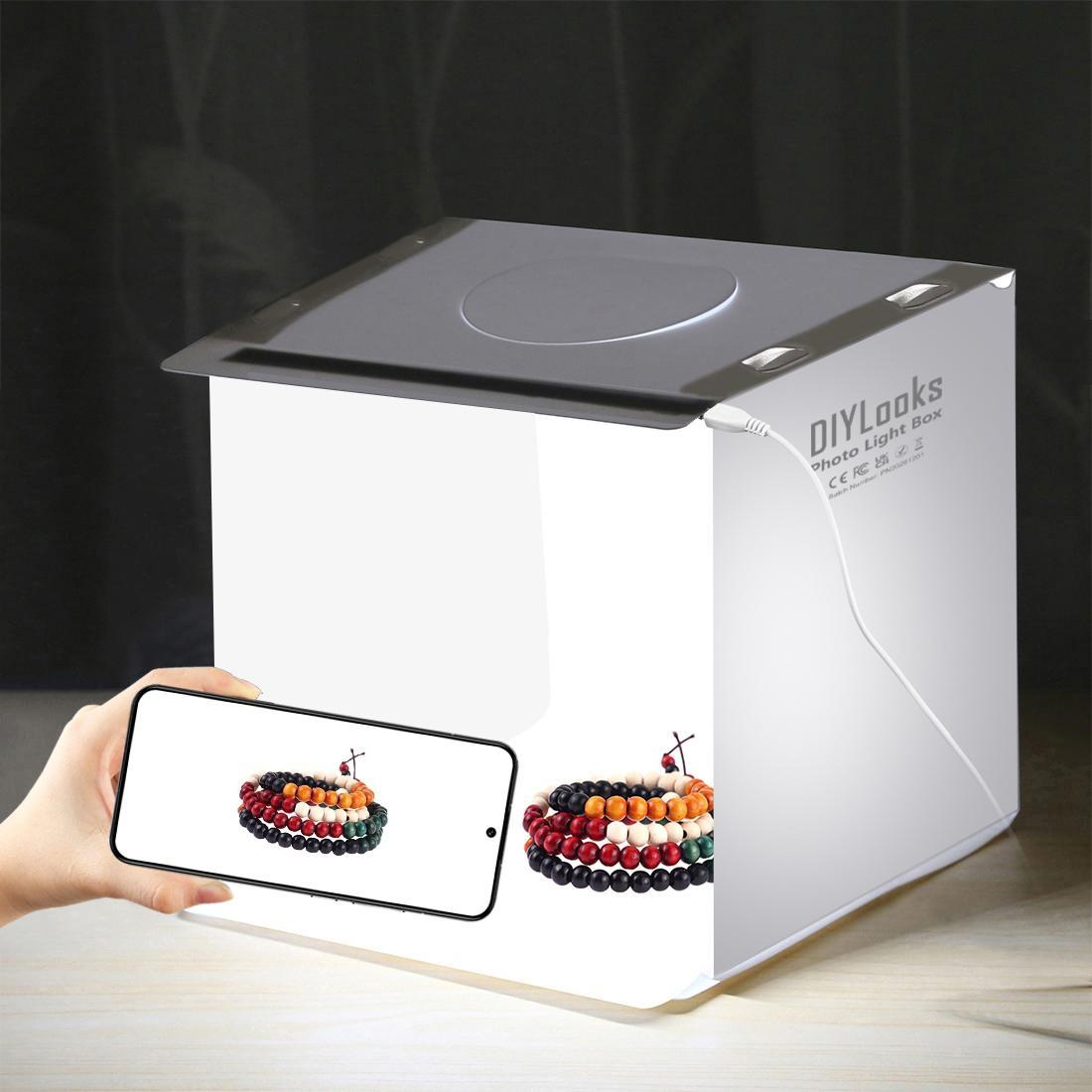 Portable LED Photo Light Box Studio Kit with Backdrops for Product Photography 20cm Foldable Shooting Tent – view 5