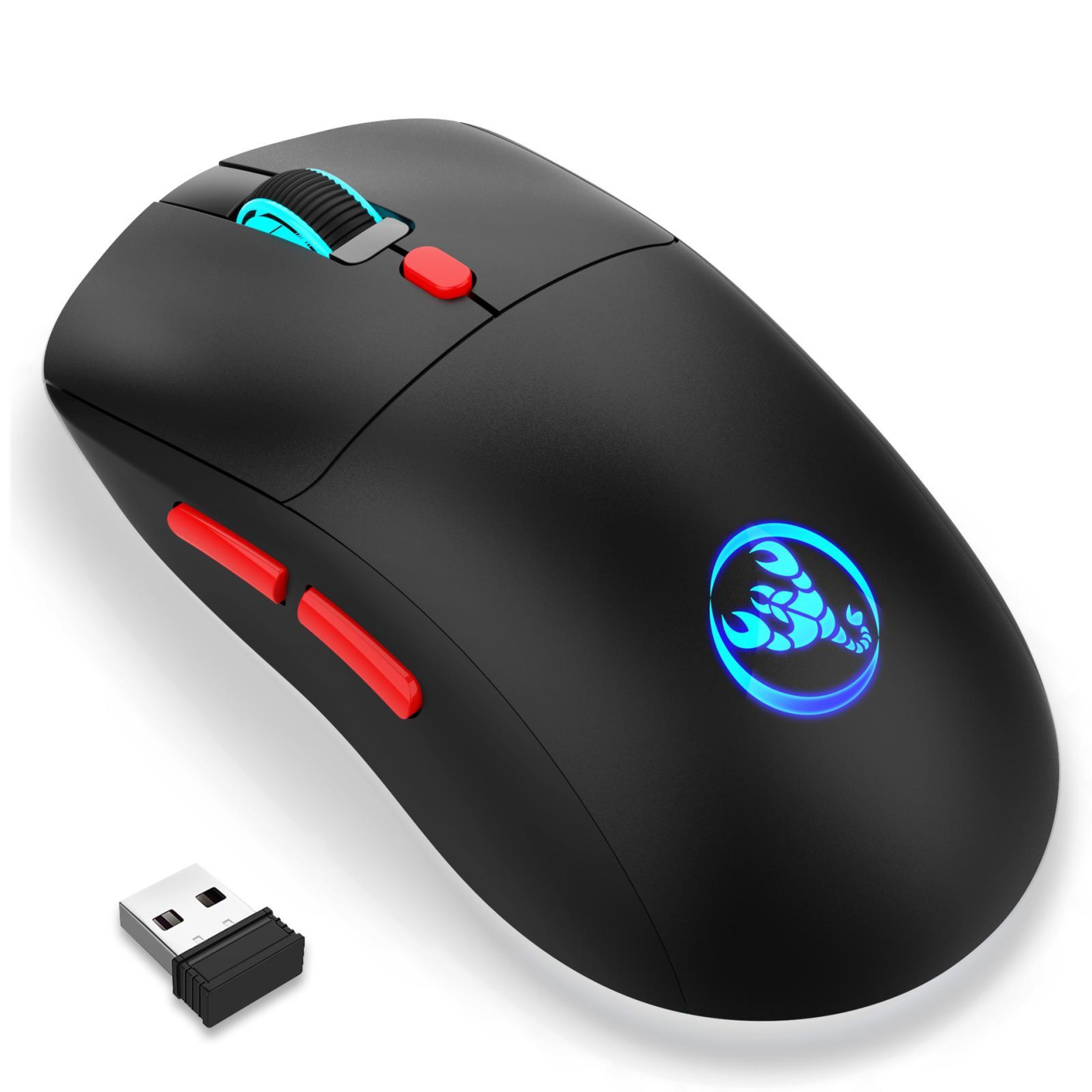 HXSJ T20 Rechargeable Wireless Mouse 3600 DPI Ergonomic Gaming Mouse with RGB Lighting – view 1