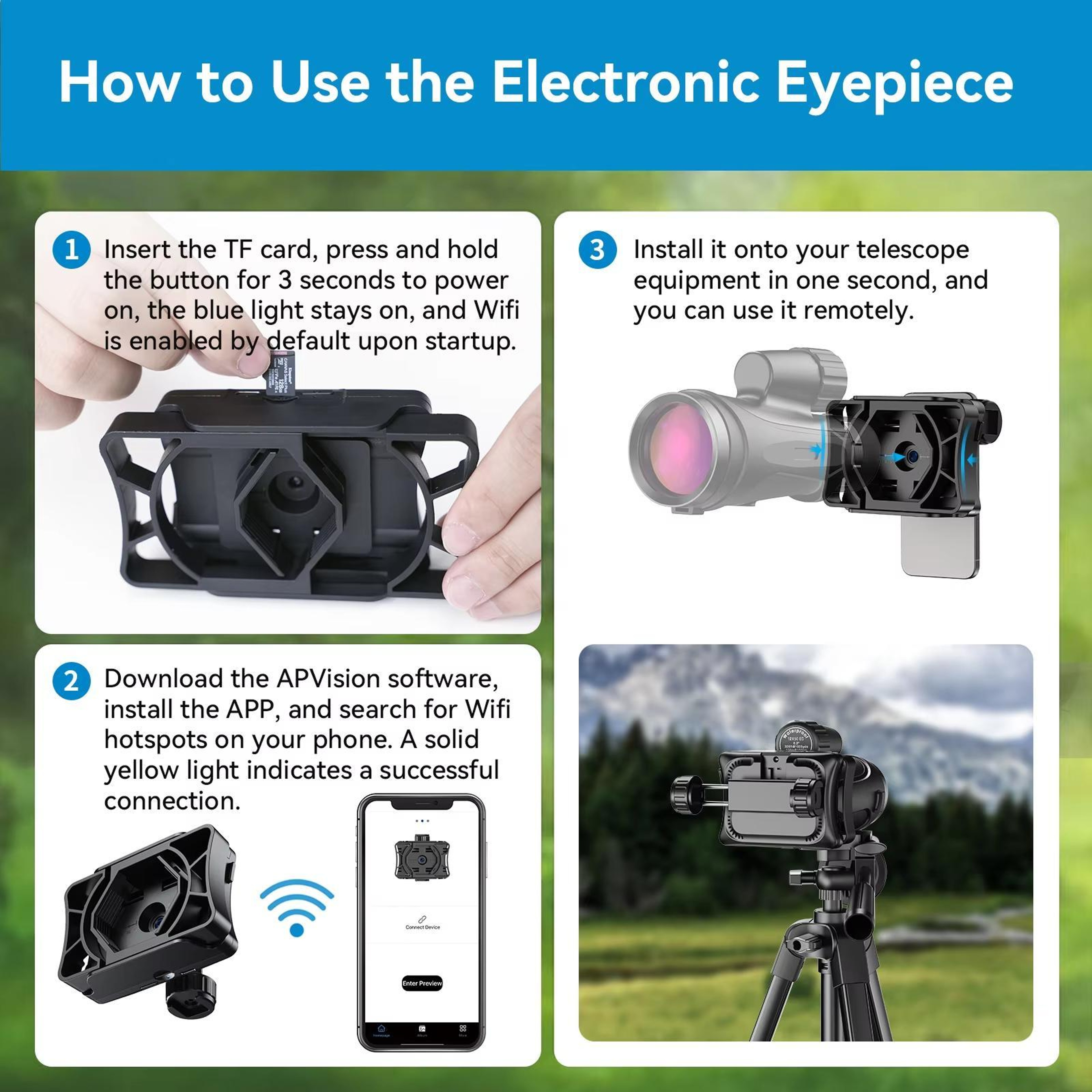 WiFi 2MP Digital Eyepiece Camera for Microscope & Telescope App Control – view 5