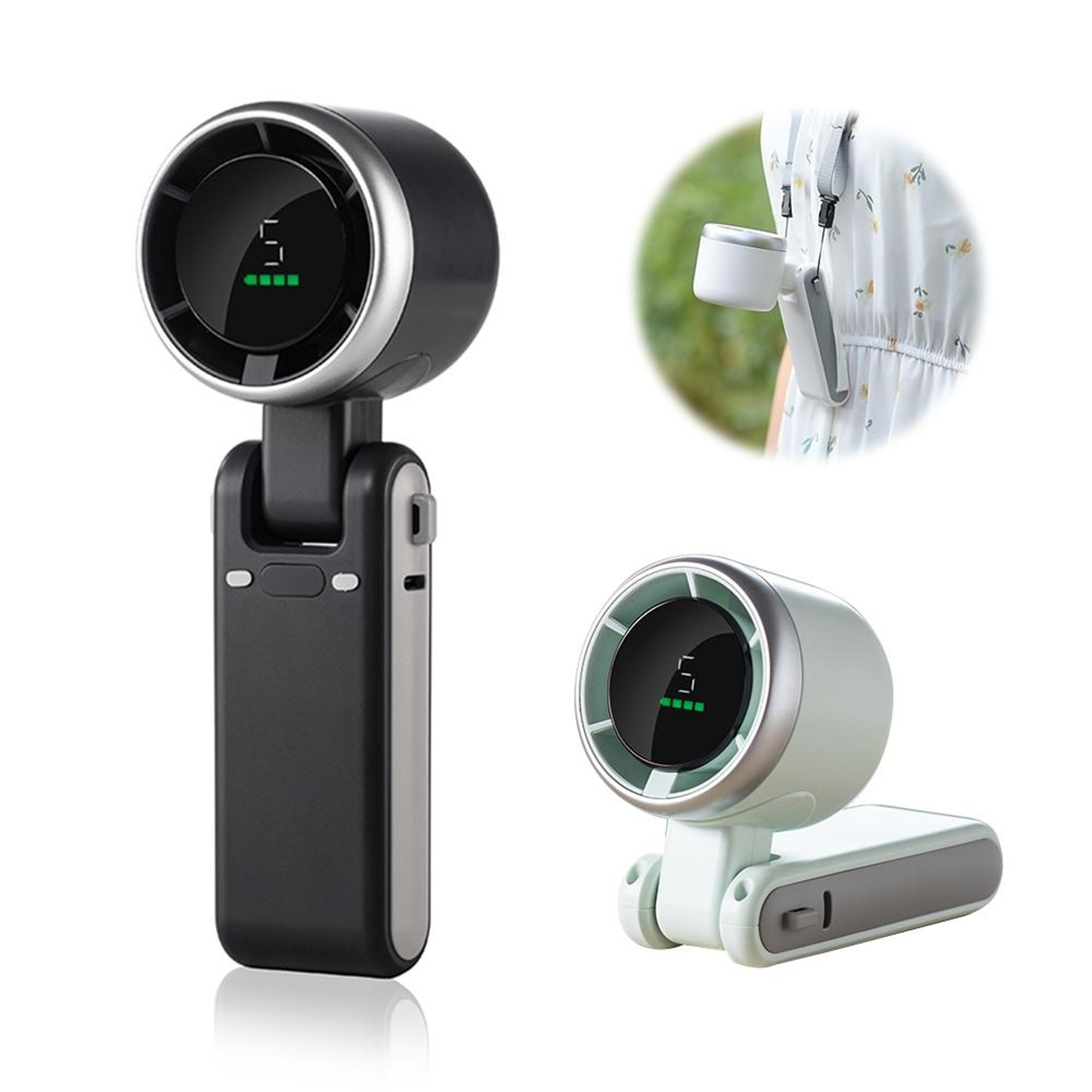 Hat-Prince Foldable Neck Fan 3600mAh USB Rechargeable Turbo Cooling Fan Digital Display – view 10