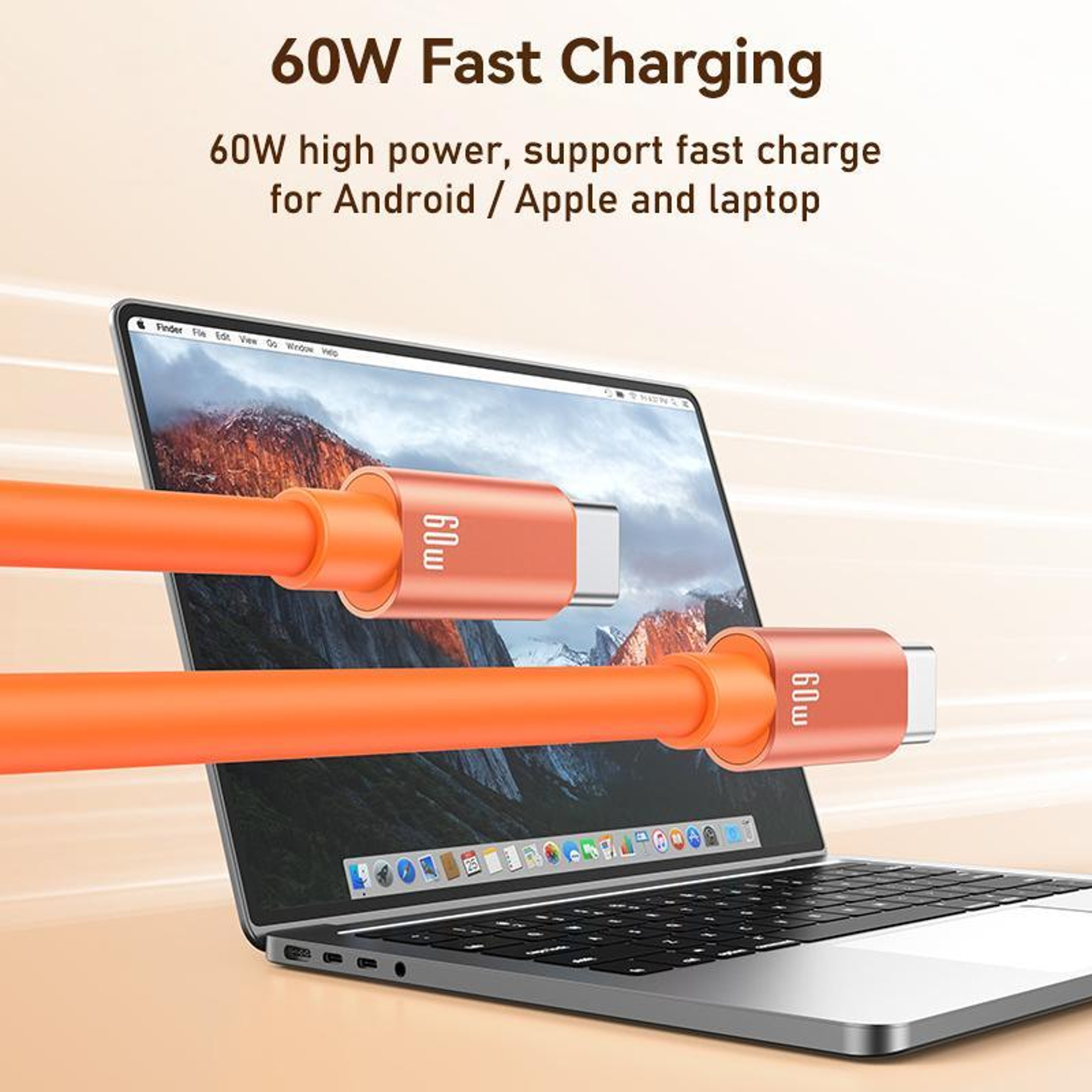 USAMS 60W USB-C Fast Charging Lanyard Cable Short 30cm Durable Type-C Data Cable – view 4