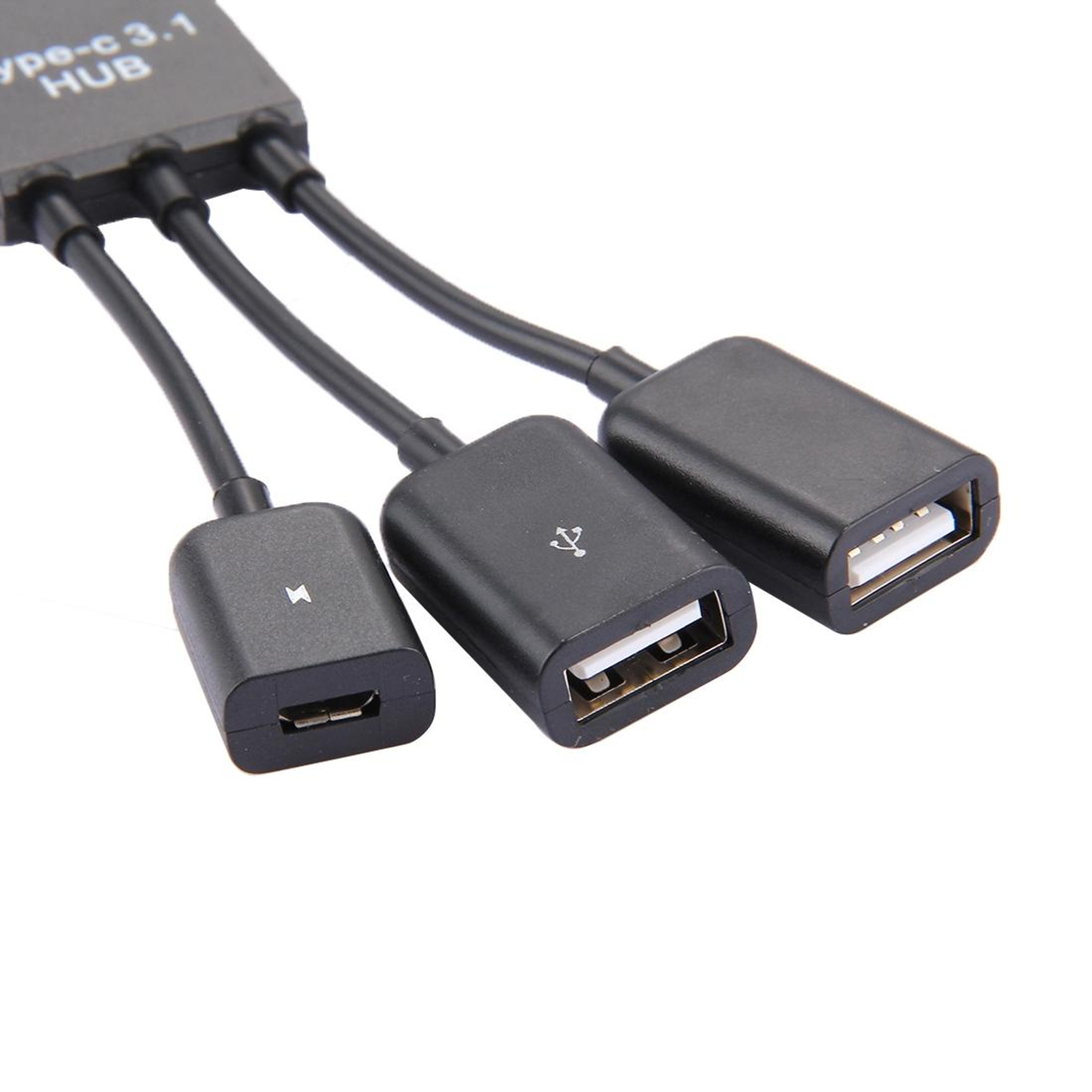 3-Port USB-C Hub with OTG Charging Cable for Laptop and Smartphone Connectivity – view 4