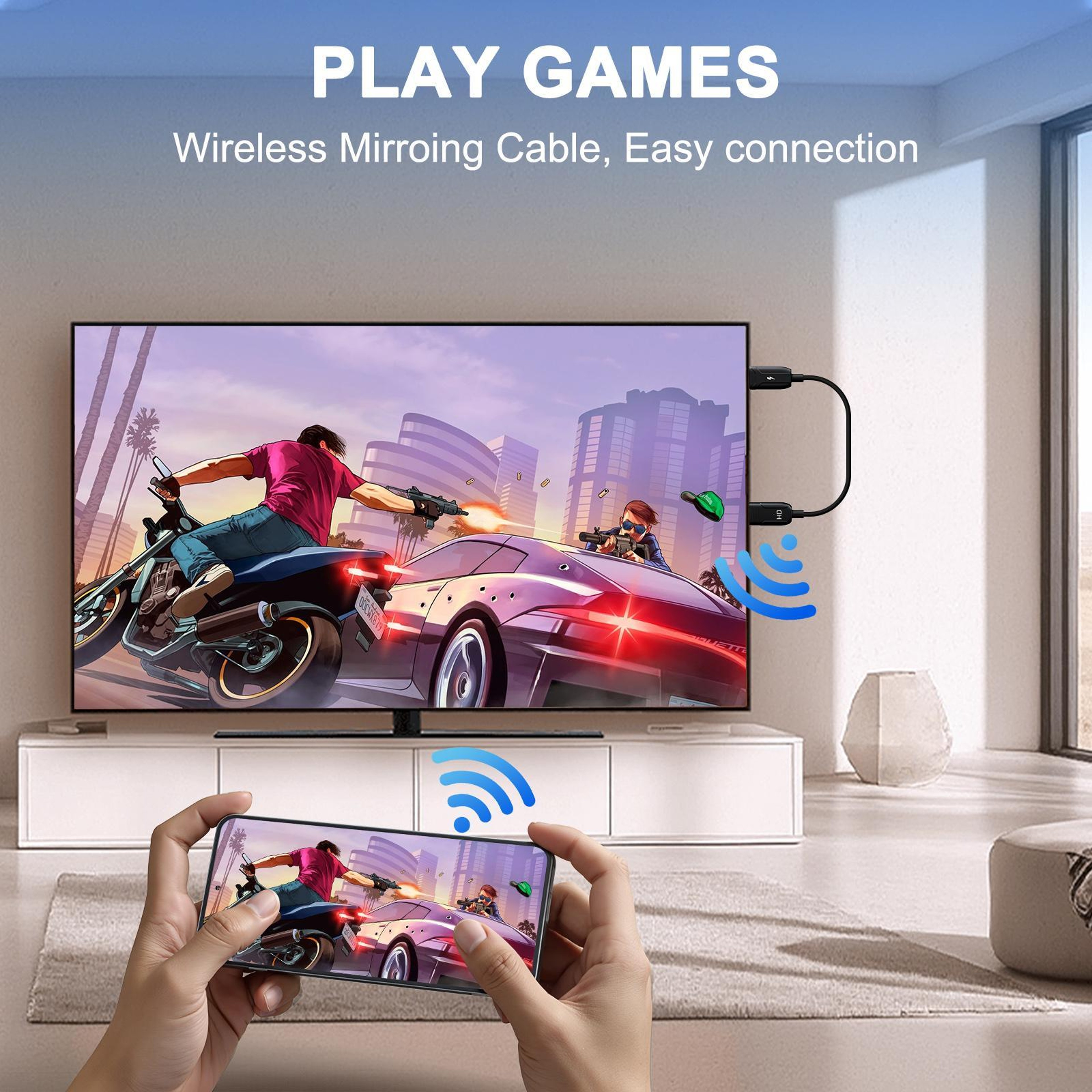 USB to HDMI Cable Screen Mirroring Adapter and Play HD Display Converter 70cm – view 8