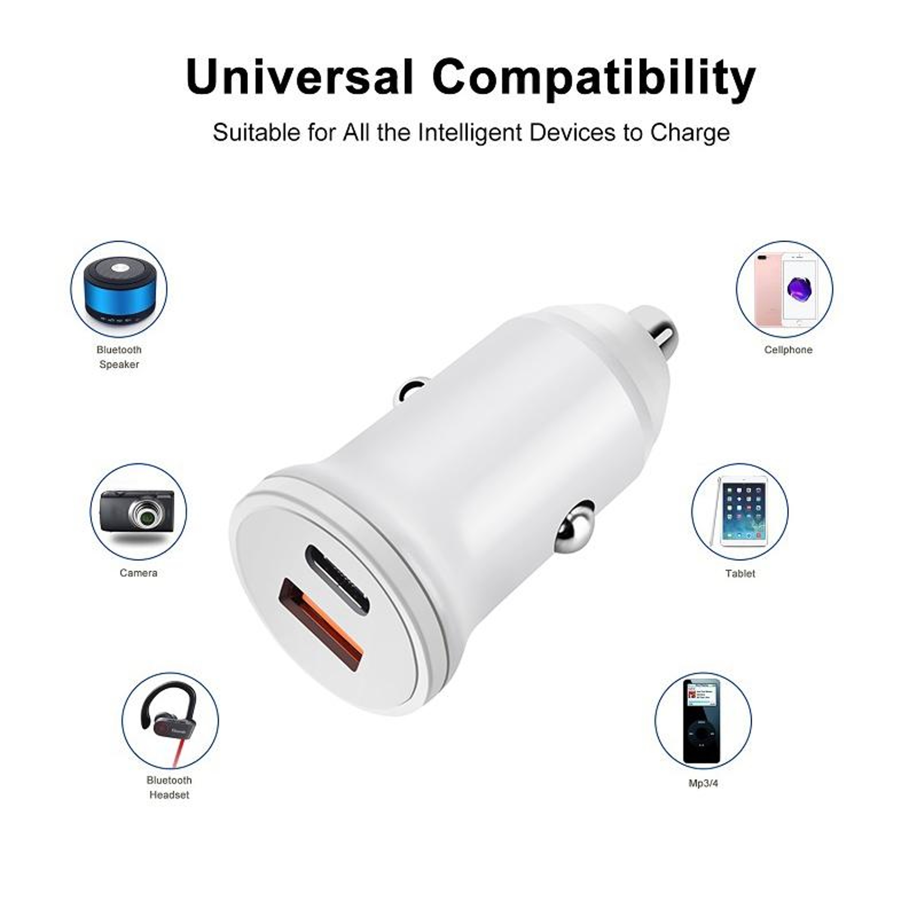PowerDrive 20W Fast Charging Car Charger with USB-C PD & QC 3.0 Dual Ports – view 4