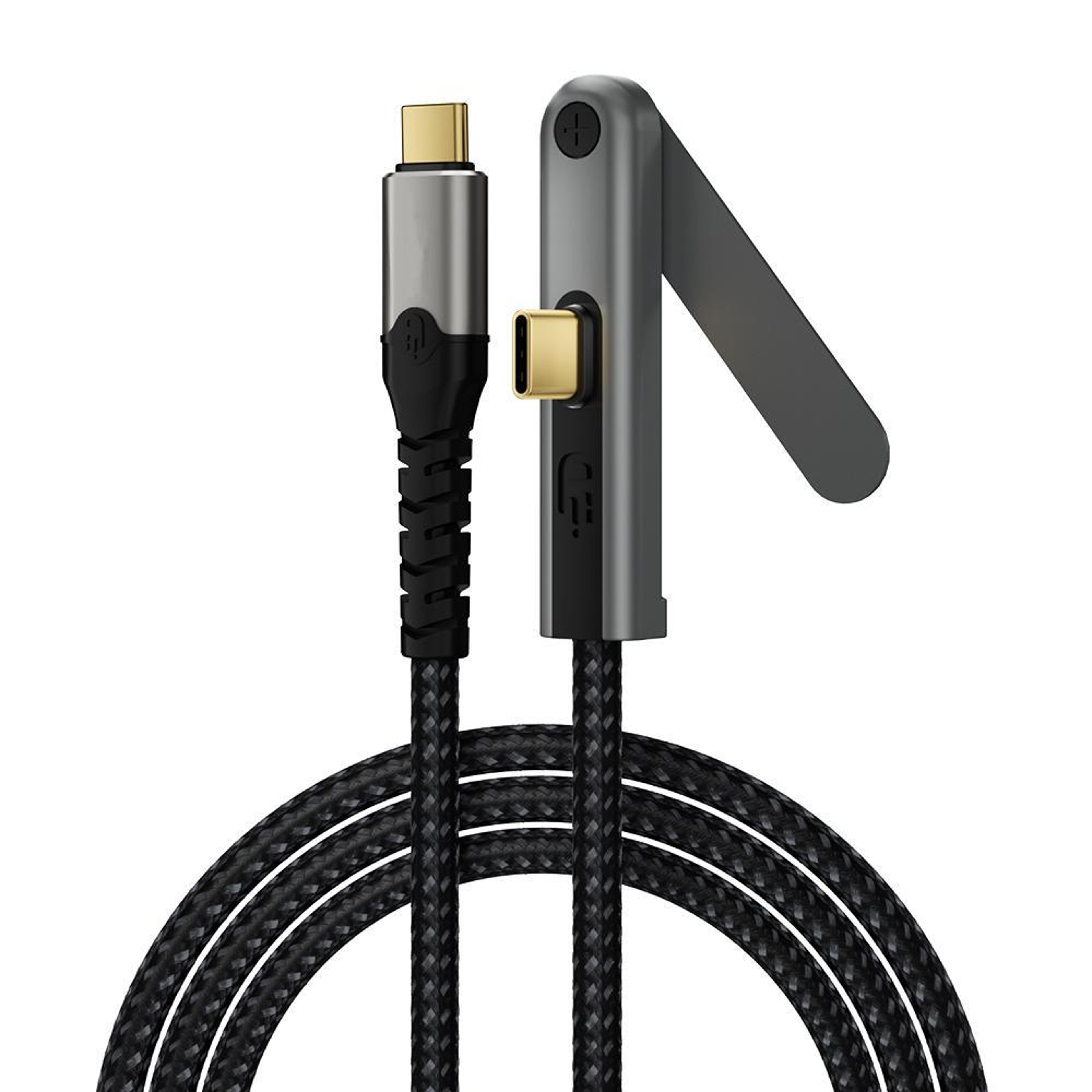 2m USB  100W Charging  20Gbps USB Data Cable with 360° Phone Stand 4K 60Hz Video Cable – view 1