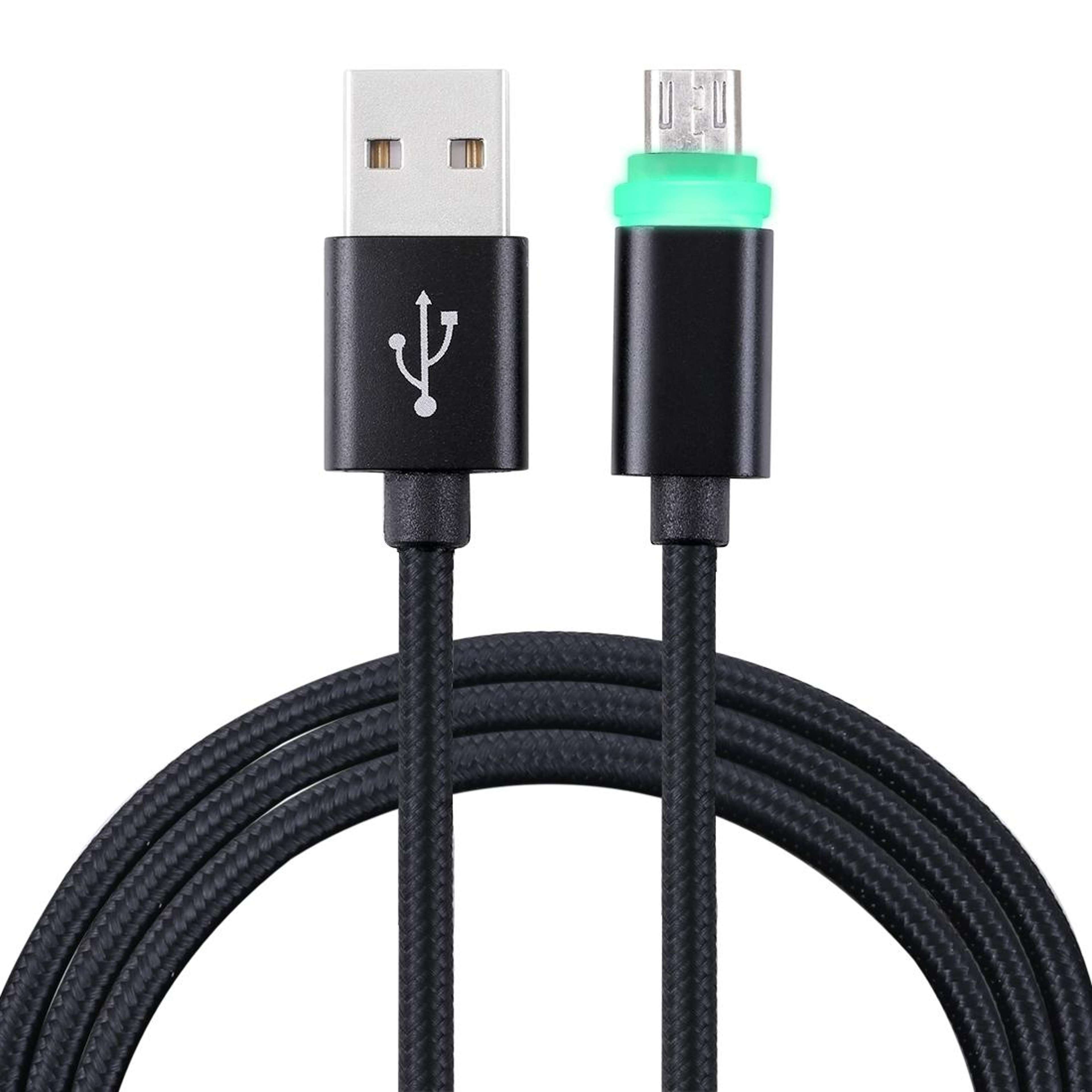 Woven Style Micro USB Cable With USB  Data Cable Sync LED Indicator 1