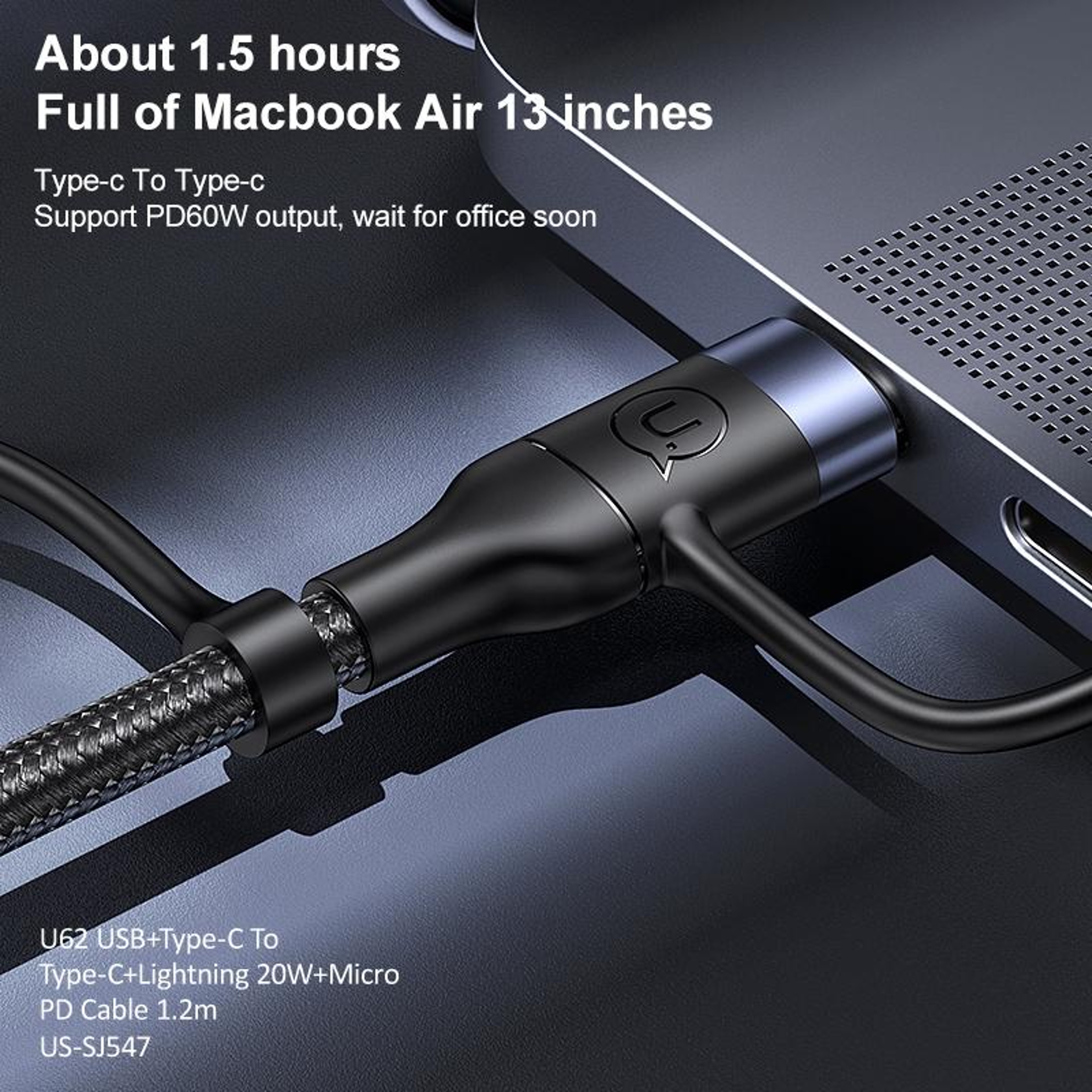 USAMS Multi Connector PD Fast Charging Cable – view 4