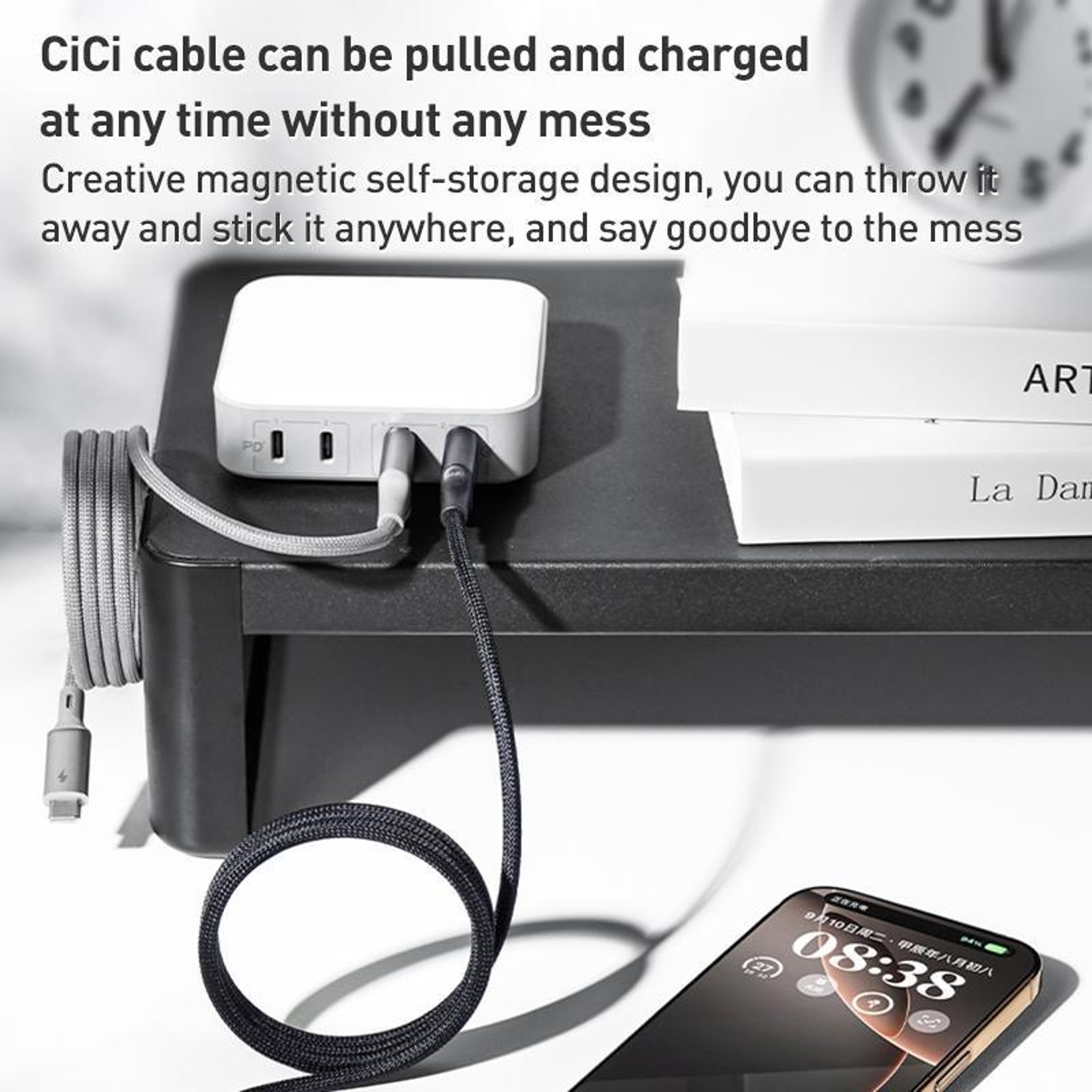 MagLink 66W Magnetic USBC Fast Charging Cable 1M Braided Data Sync Cable 4