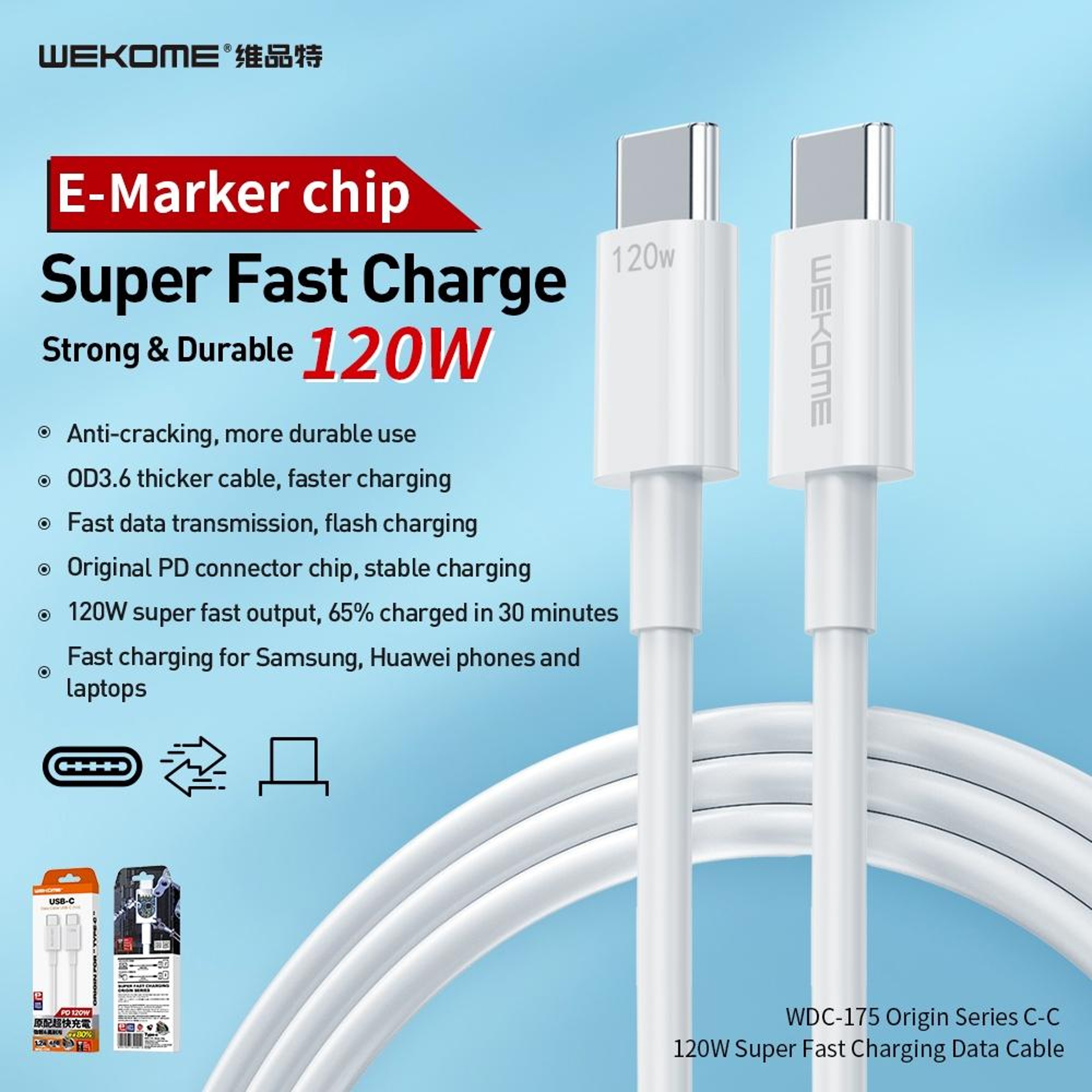USB HighSpeed Power & Data Cable  Durable Fast Charge Cable – view 2