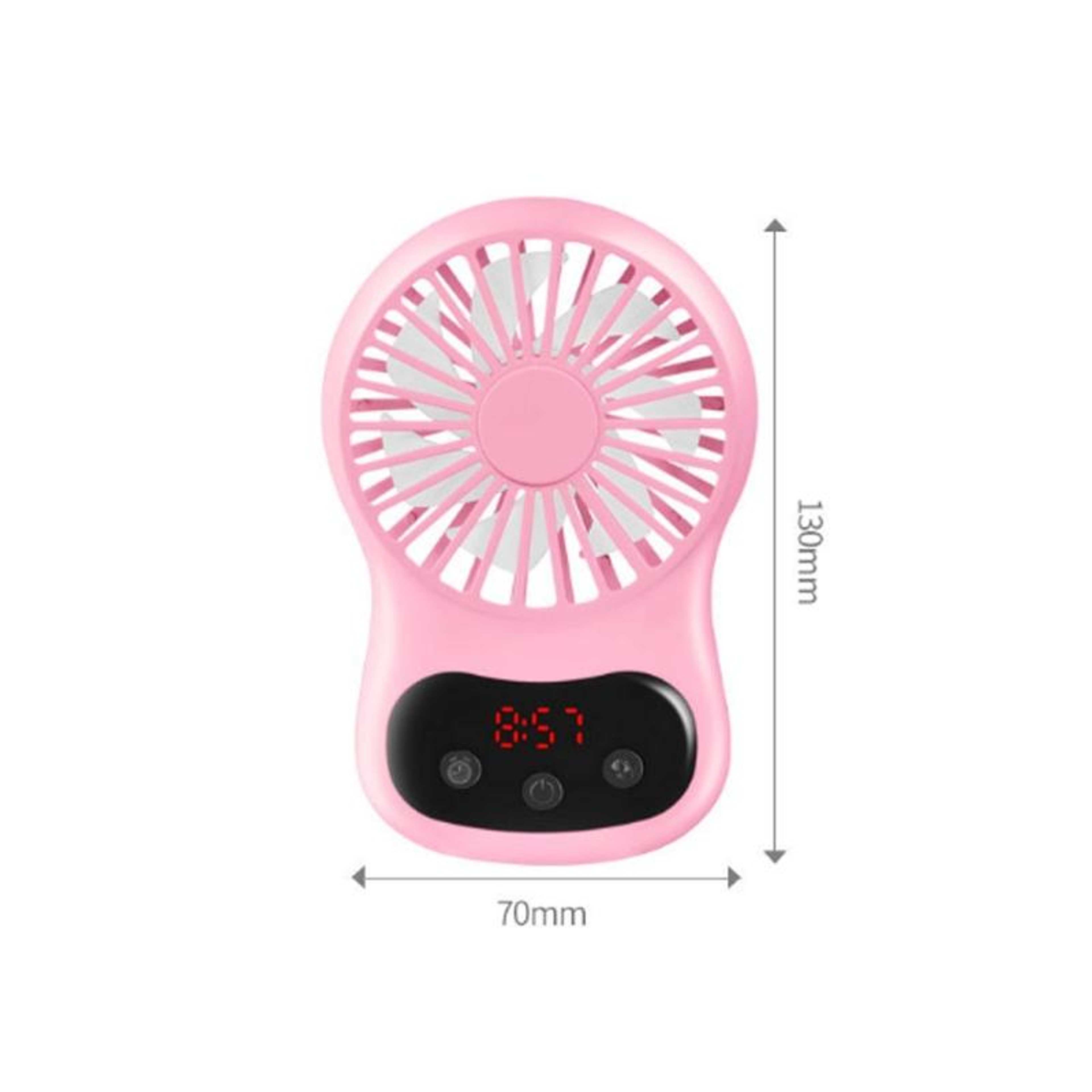 CoolTime Mini USB Desk Fan With Clock Display Portable Rechargeable Personal Fan 2