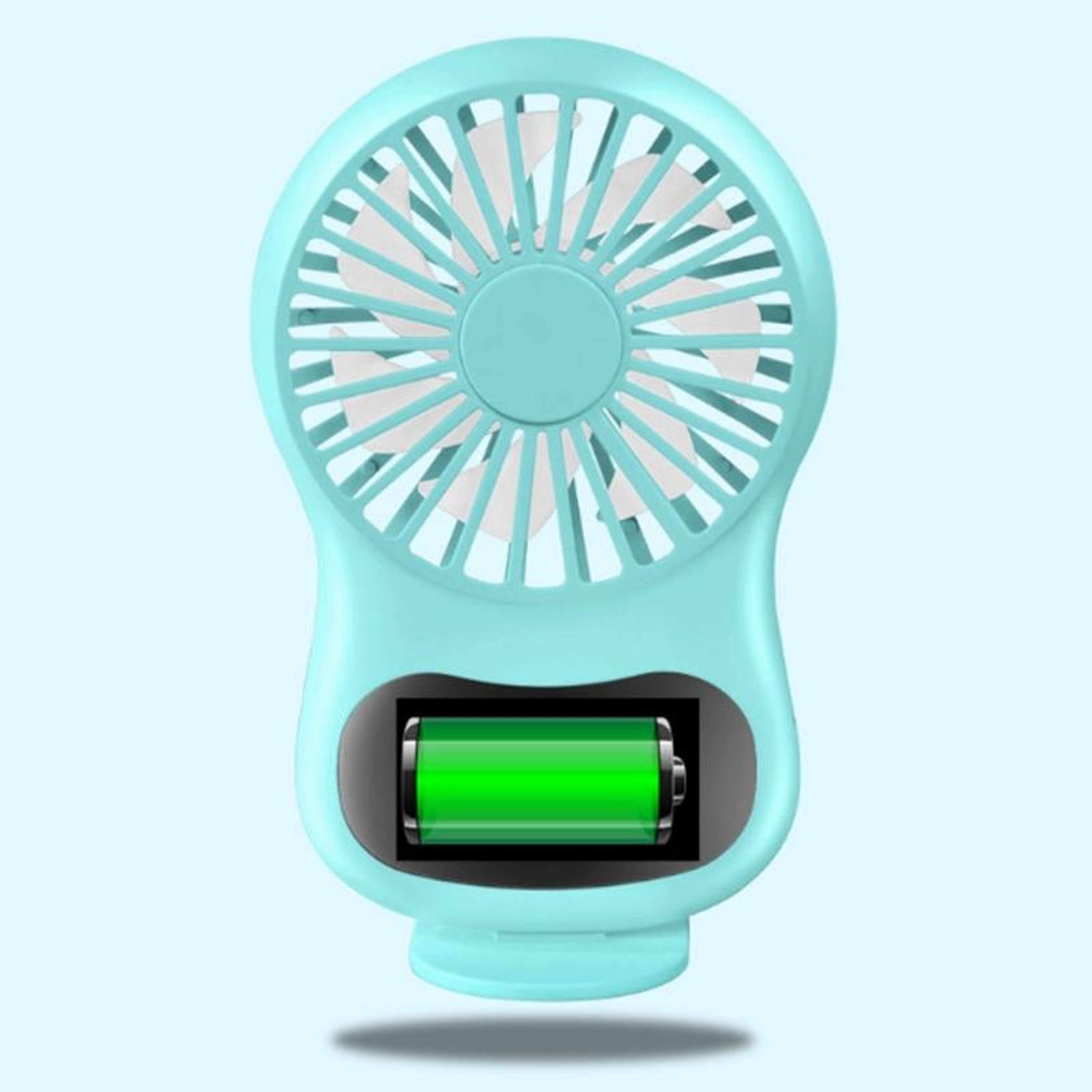 CoolTime Mini USB Desk Fan With Clock Display Portable Rechargeable Personal Fan 3