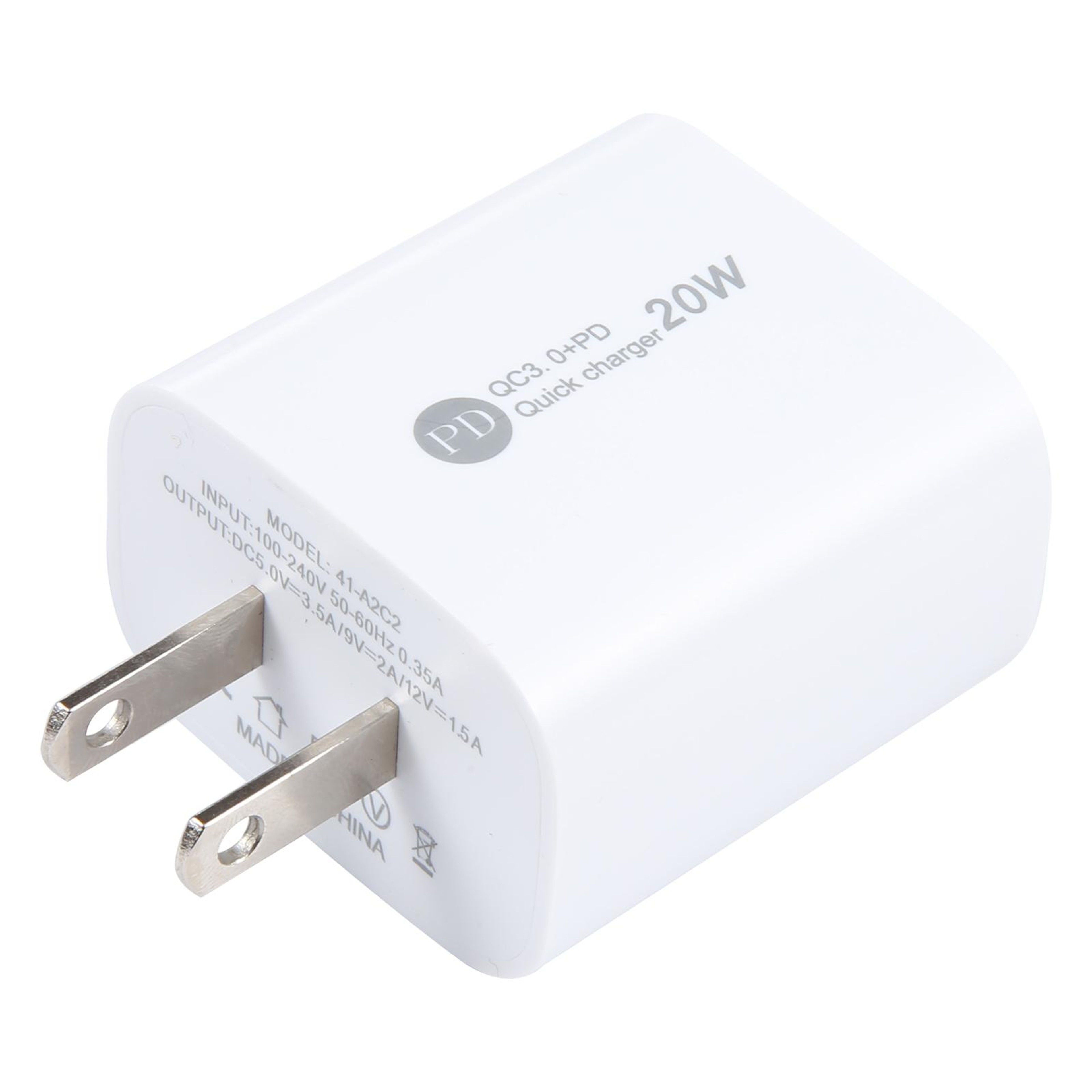 20W Dual Port Fast Wall Charger USB-C PD & QC 3.0 Compact Travel Charging Adapter – view 3