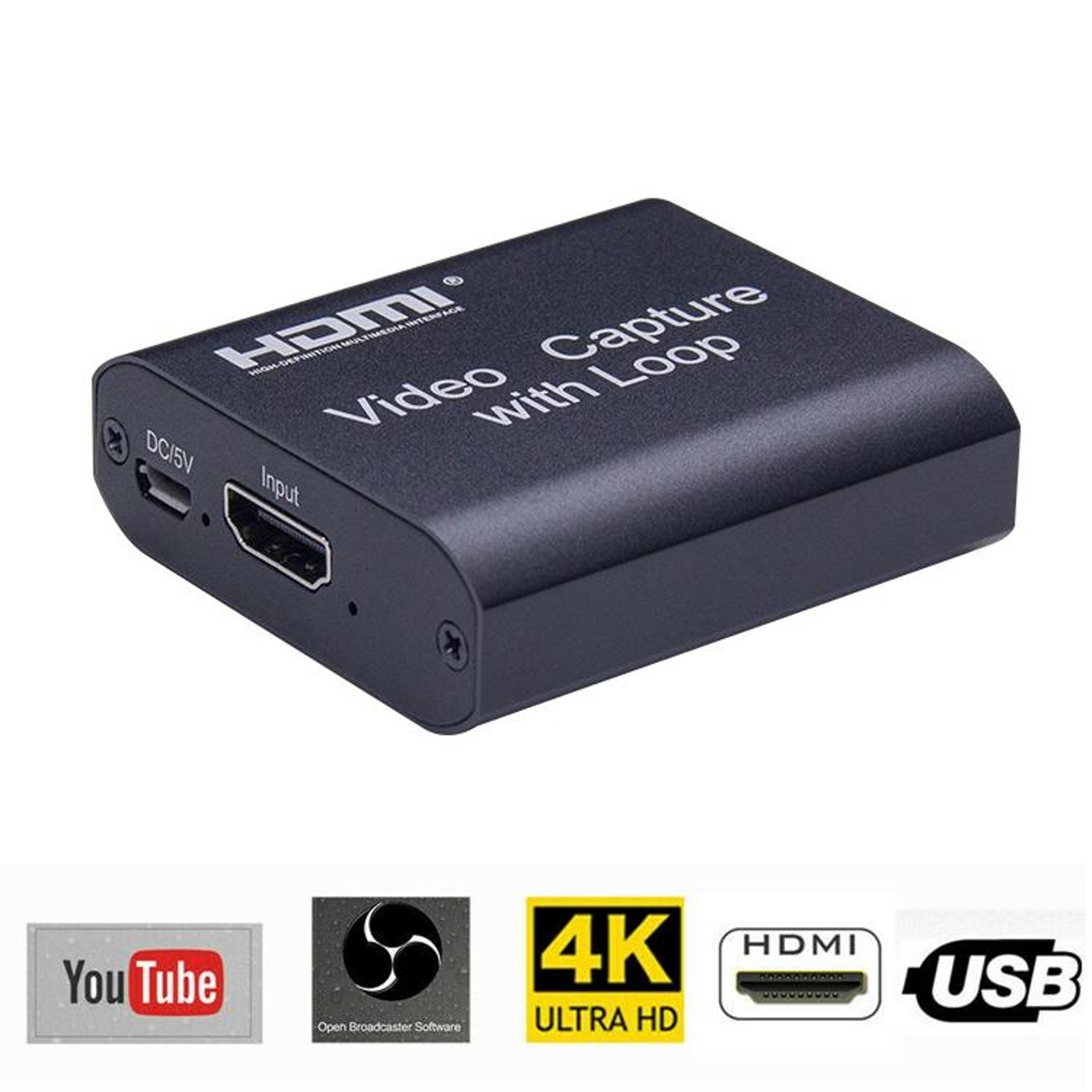 USB HDMI 4K Video Capture Device with Loop Through – view 1