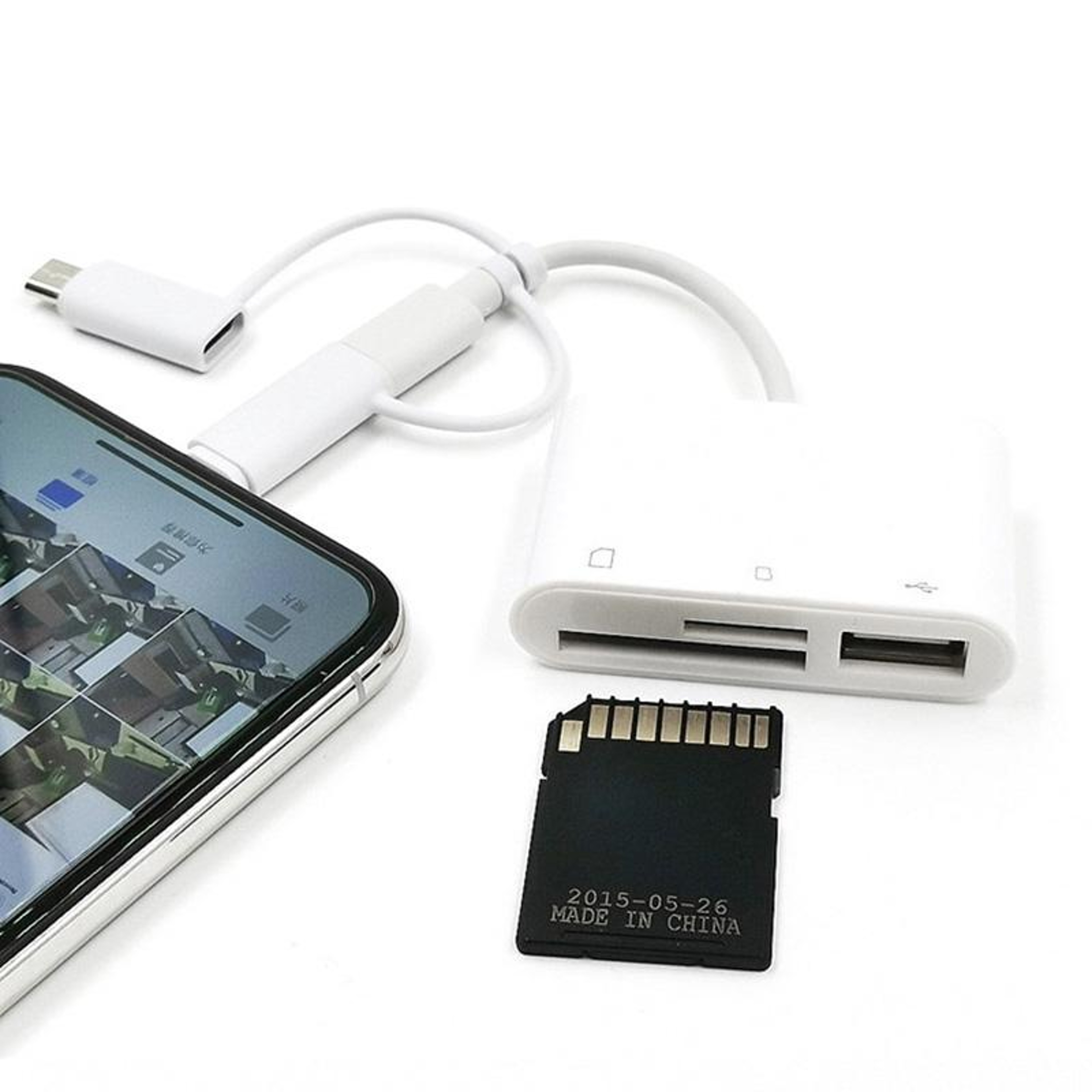 TriConnect OTG SD Card Reader Adapter for iPhone USB-C Micro USB Devices – view 4