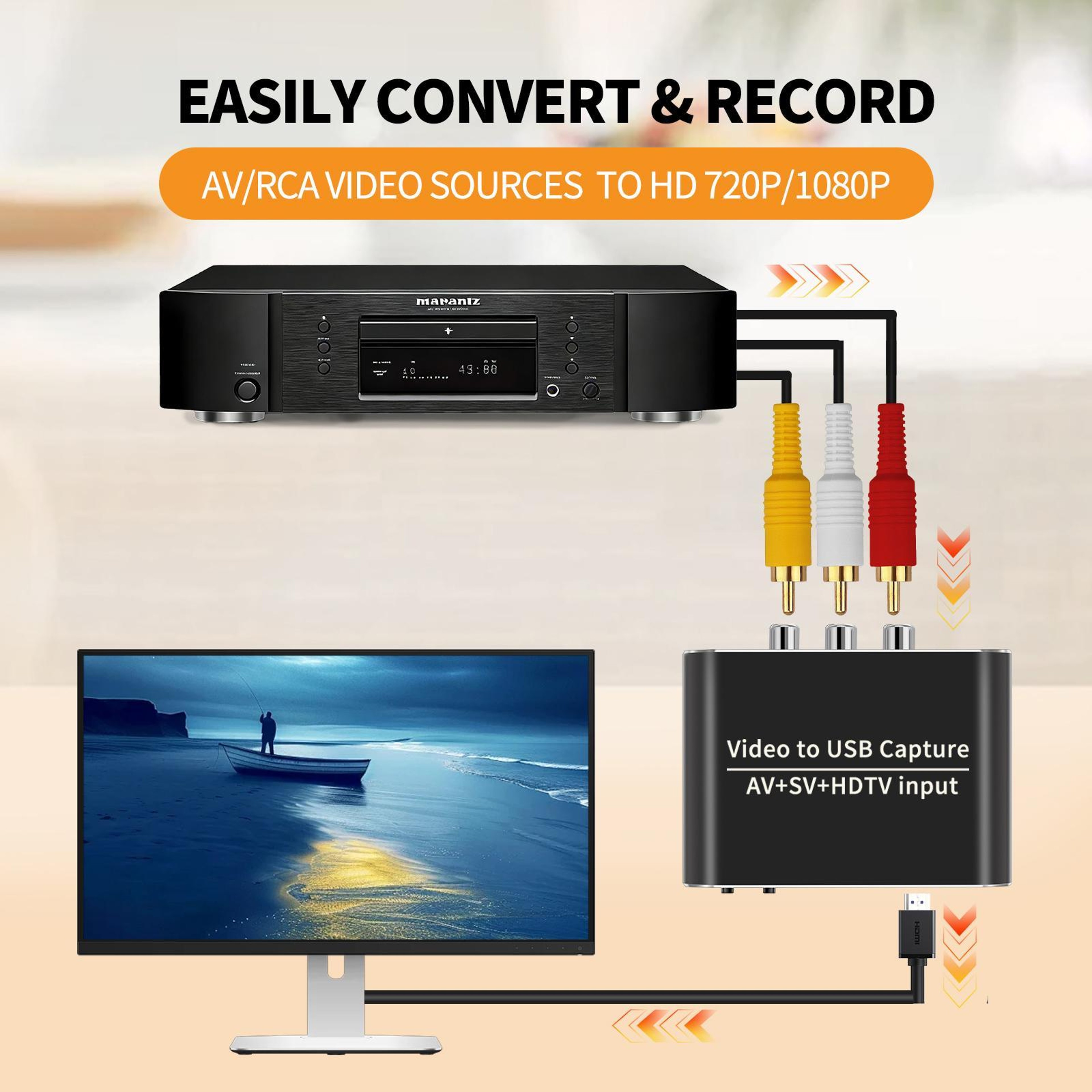 NK-10S USB 3.0 Video Capture Card with HDMI AV & S-Video Converter for Streaming and Recording – view 4