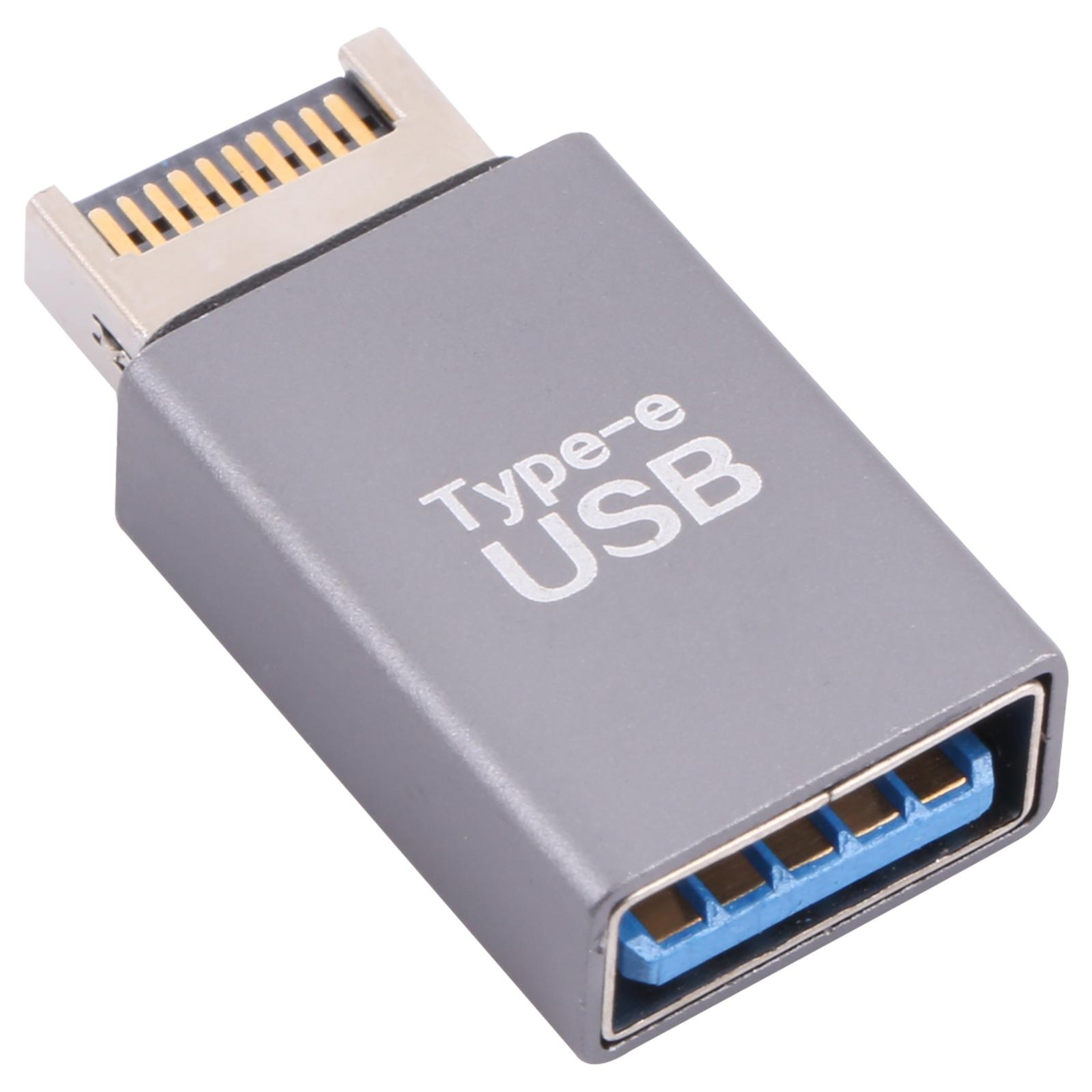 USB Female to Type-E Male Adapter Converter for Front Panel USB Connectivity – view 1