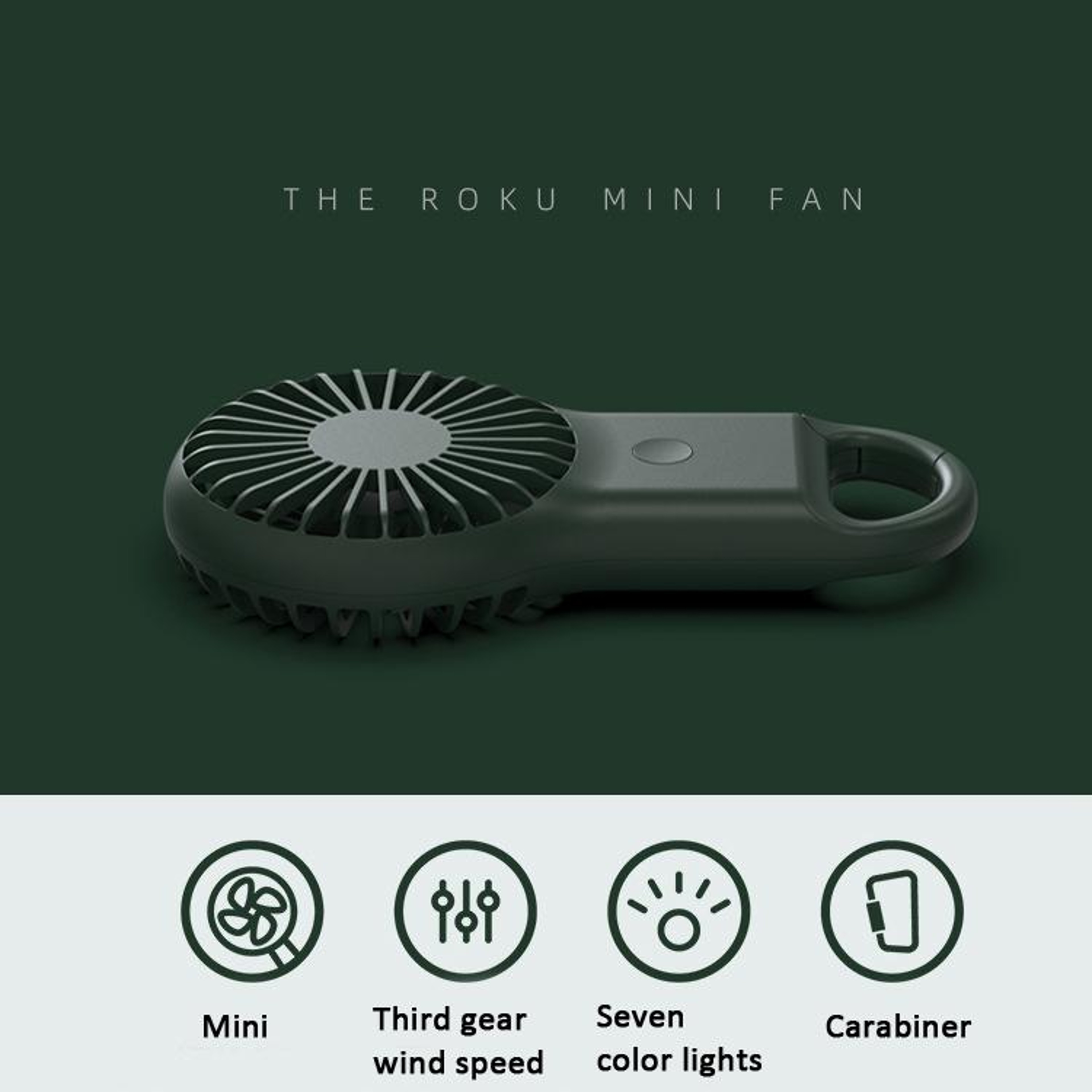 GlowBreeze Mini USB Fan Portable Handheld Pocket Fan with 3 Speeds & 7-Color LED Light – view 3